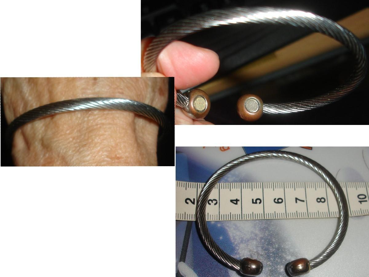 troc de troc bracelet vintage : torque cable métal avec des aimants image 0