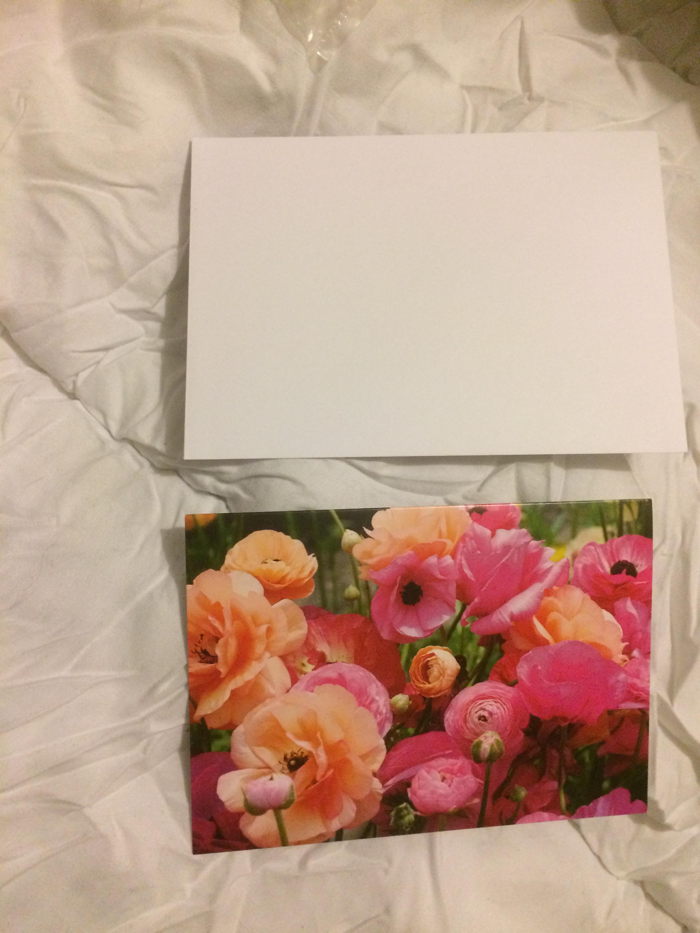 troc de troc carte renoncules en fleurs & son enveloppe blanche image 1