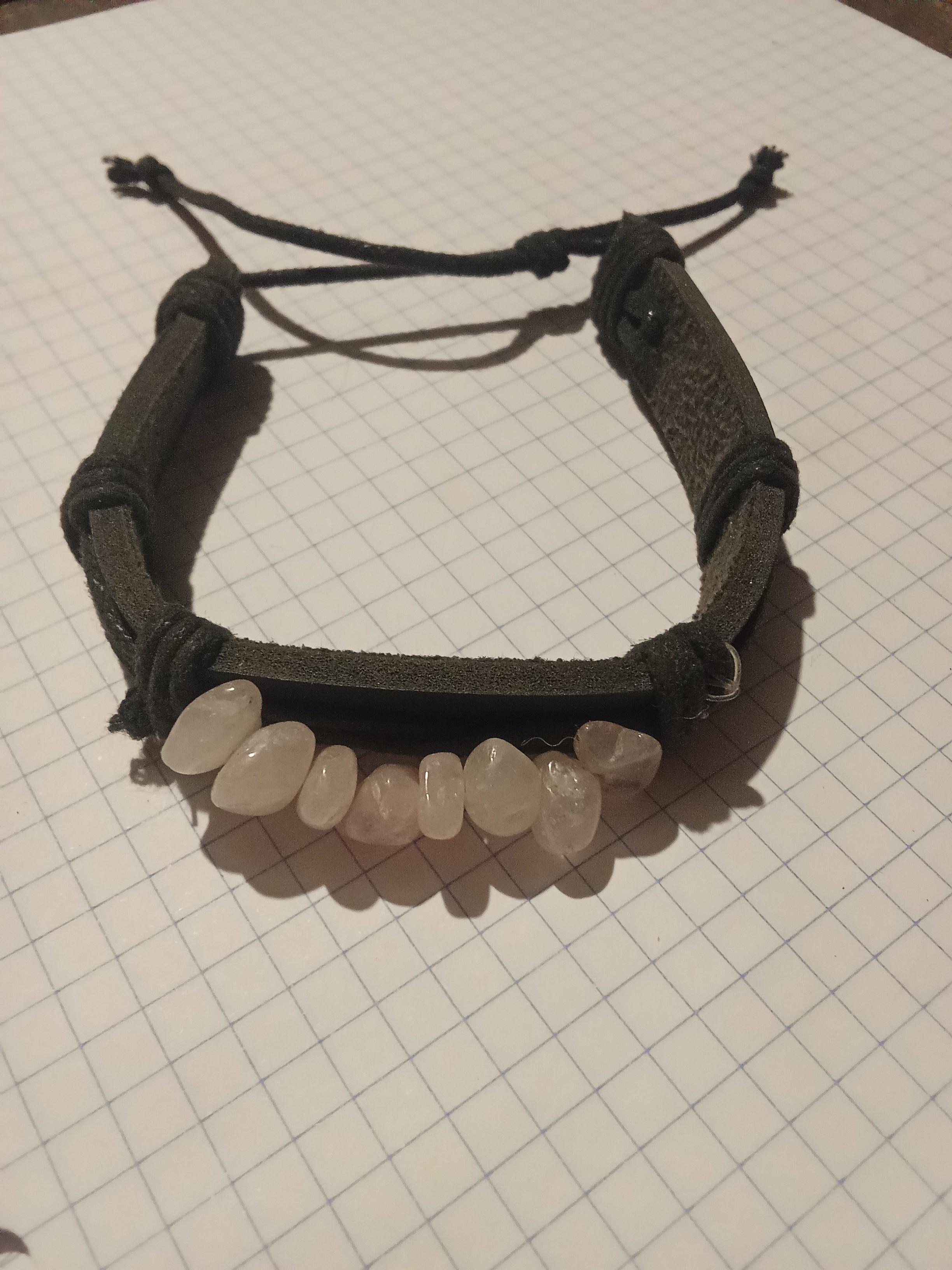 troc de troc bracelet ajustable christal de roche fait main image 0