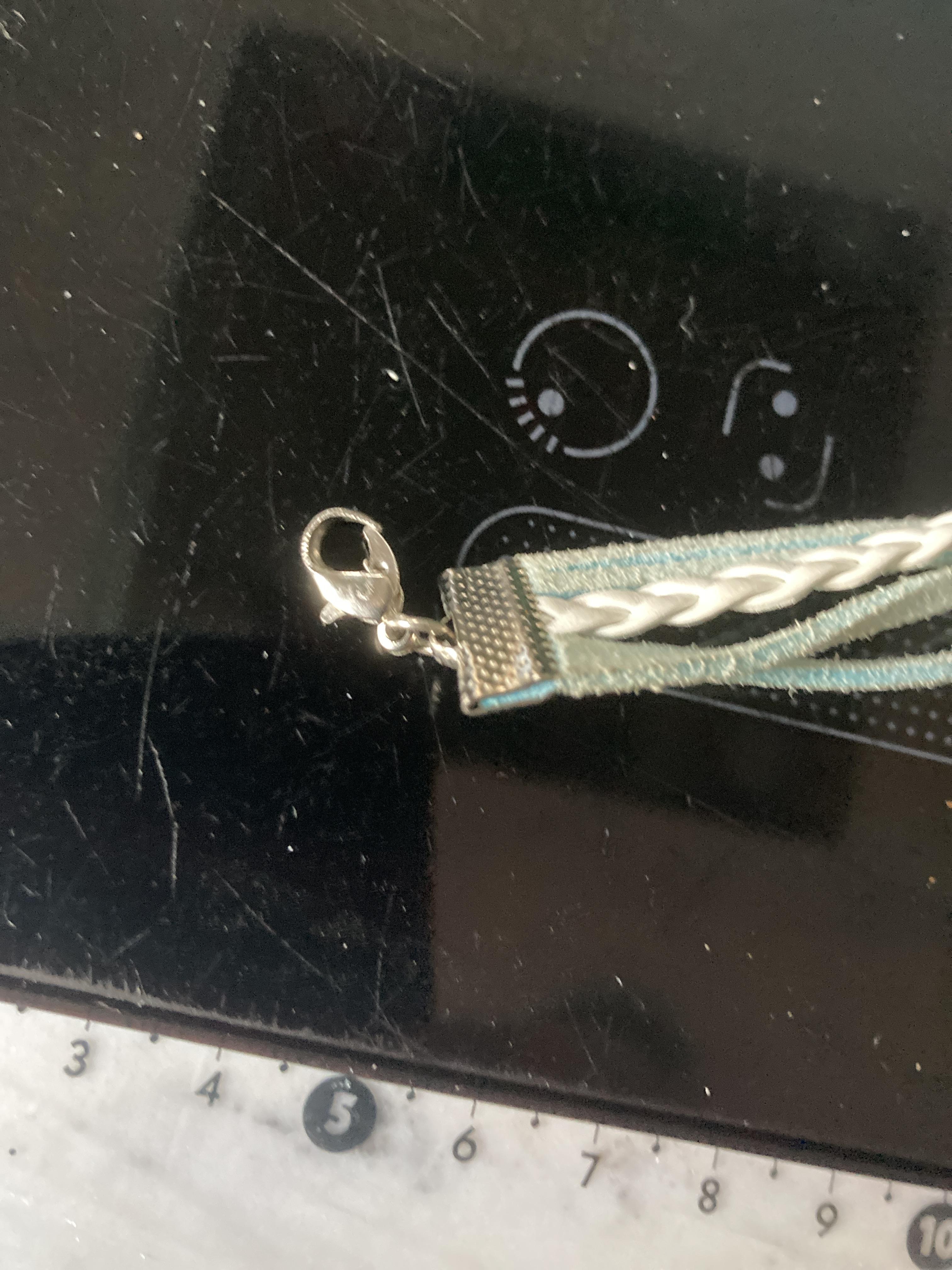 troc de troc bracelet en cuir petit poignet 3 lanières image 1