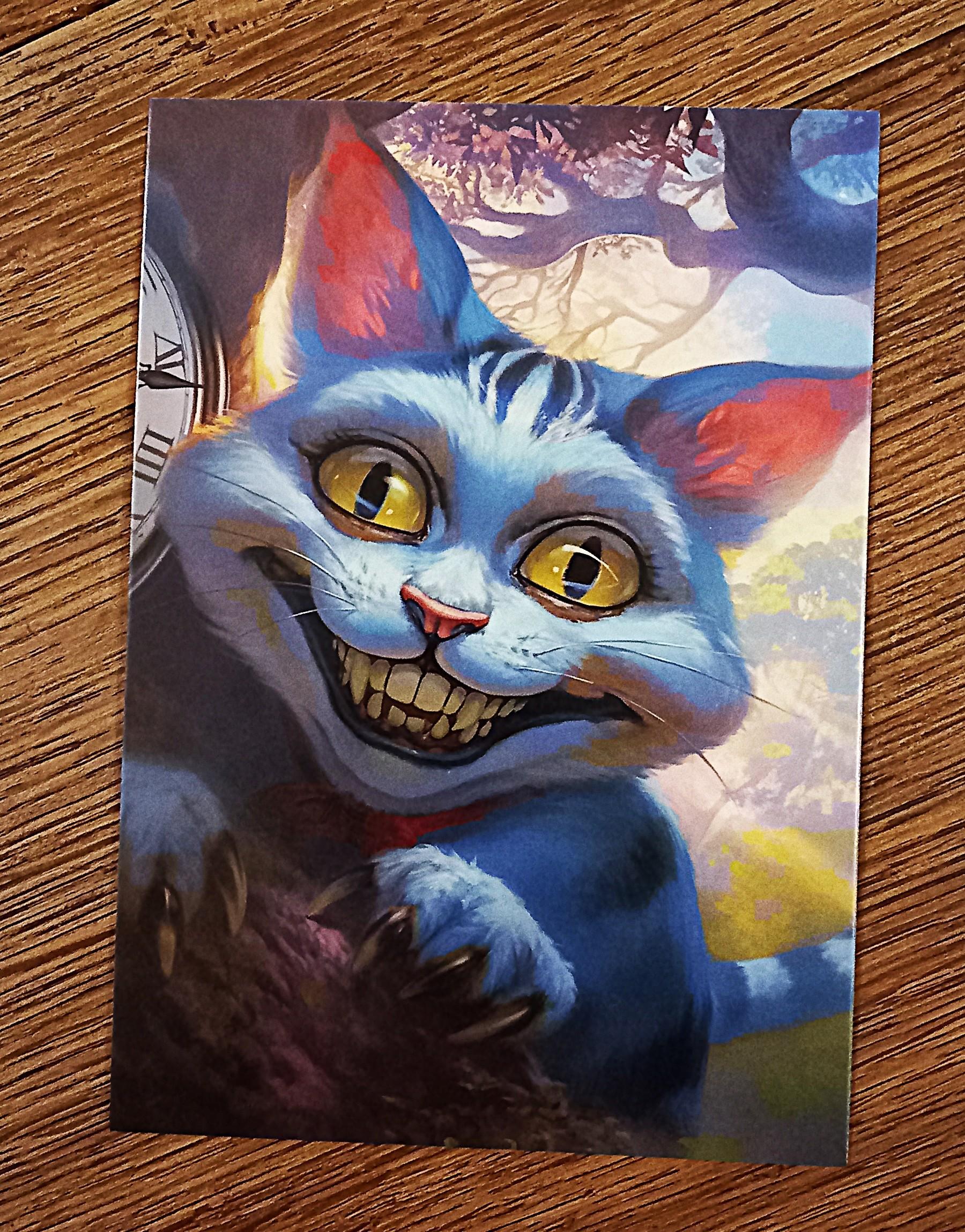 troc de troc carte postale "le chat du cheshire". image 0
