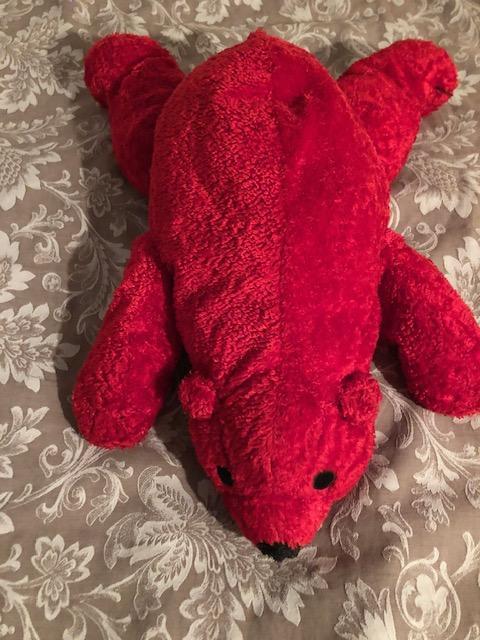 troc de troc (réservé) doudou nounours rouge par caroline lisfranc image 0