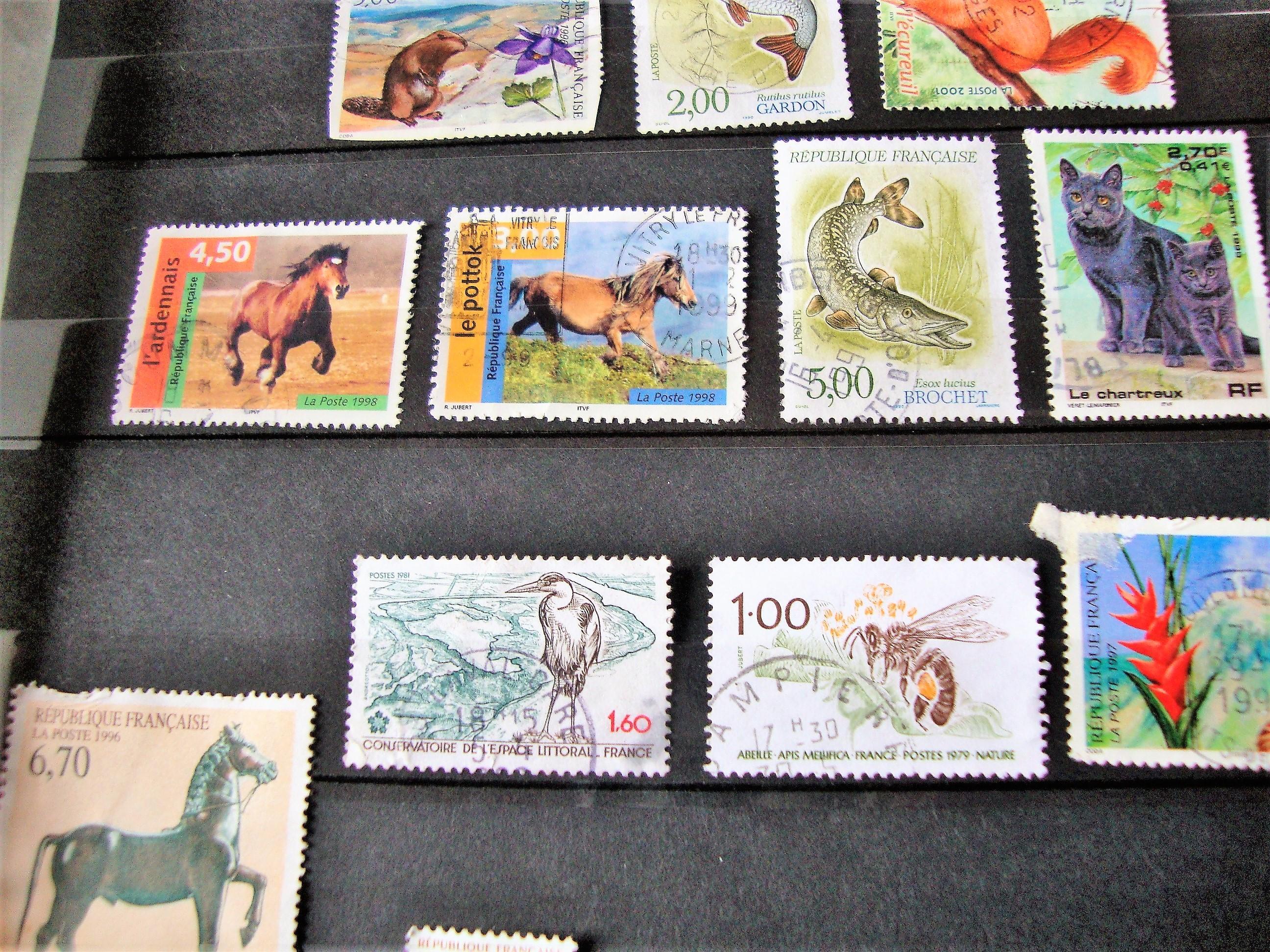troc de troc 17 timbres france animaux oblitérés. image 2