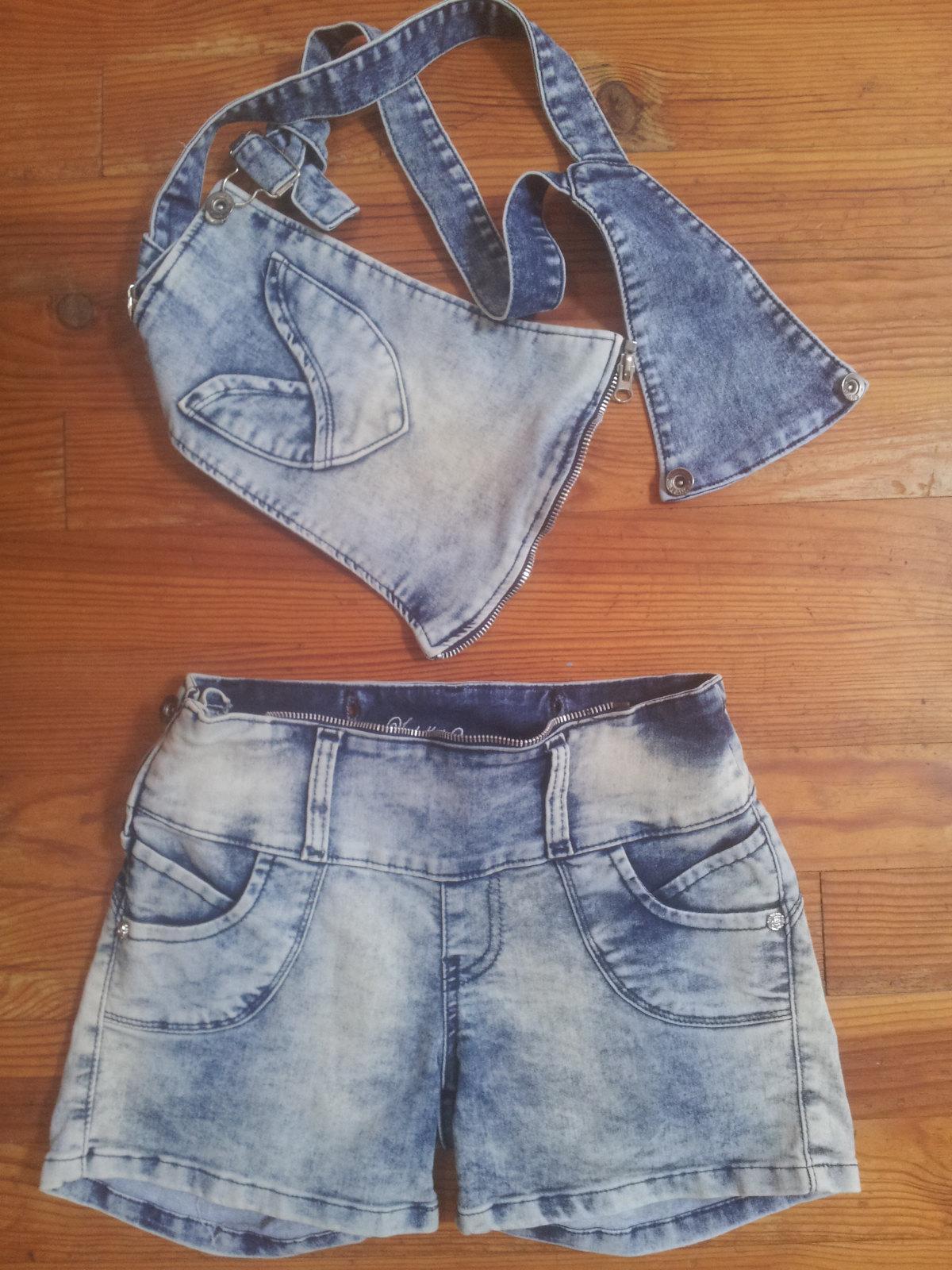 troc de troc short salopette en jean délavé txs image 2