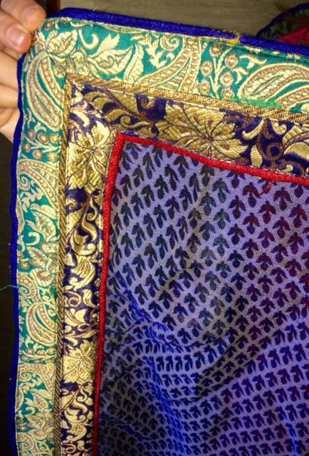 troc de troc neuf: saree/ sari indien superbe reflets bleutés - inde image 2