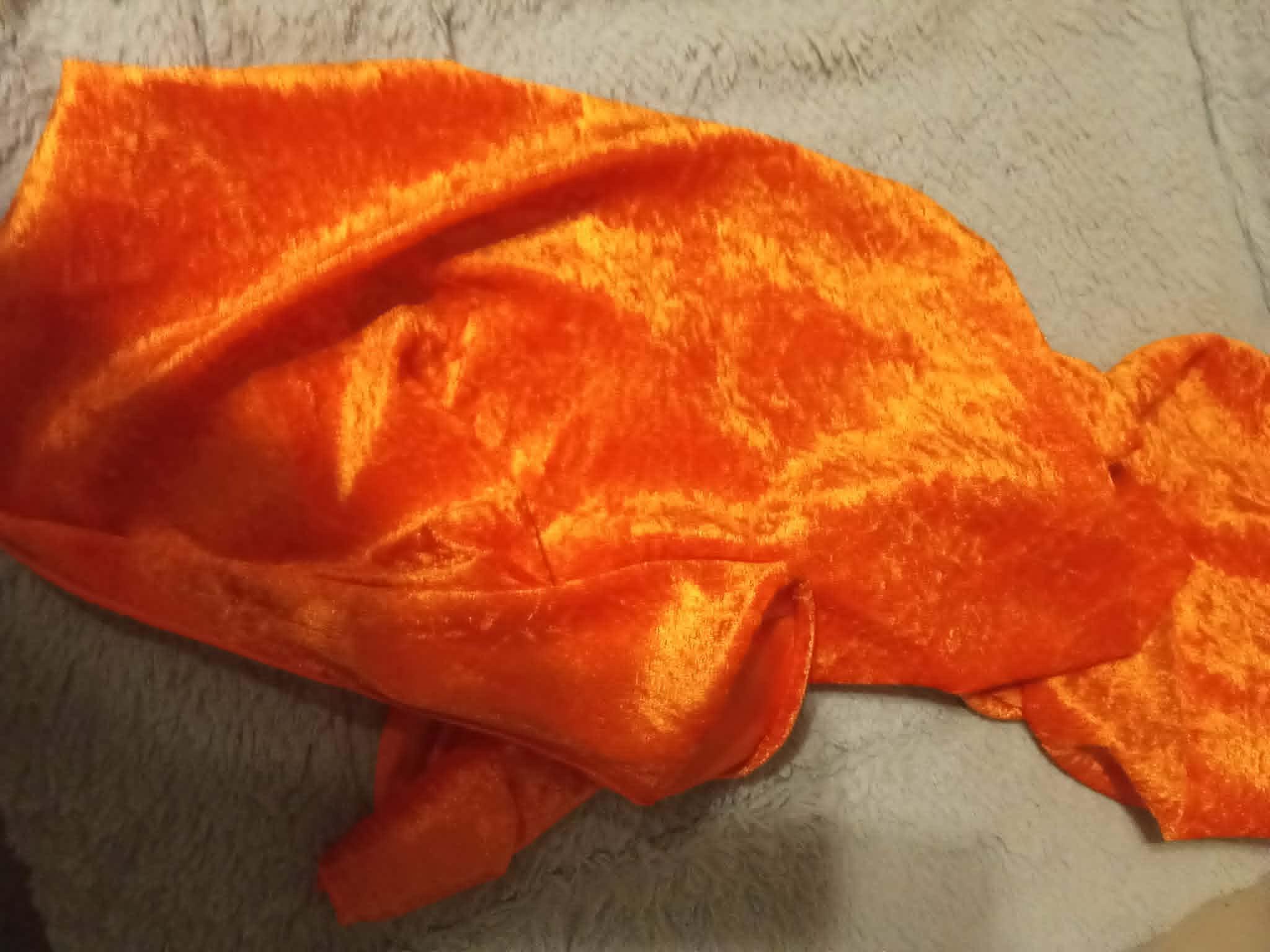 troc de troc tissu orange pour creation  brillant velours image 0