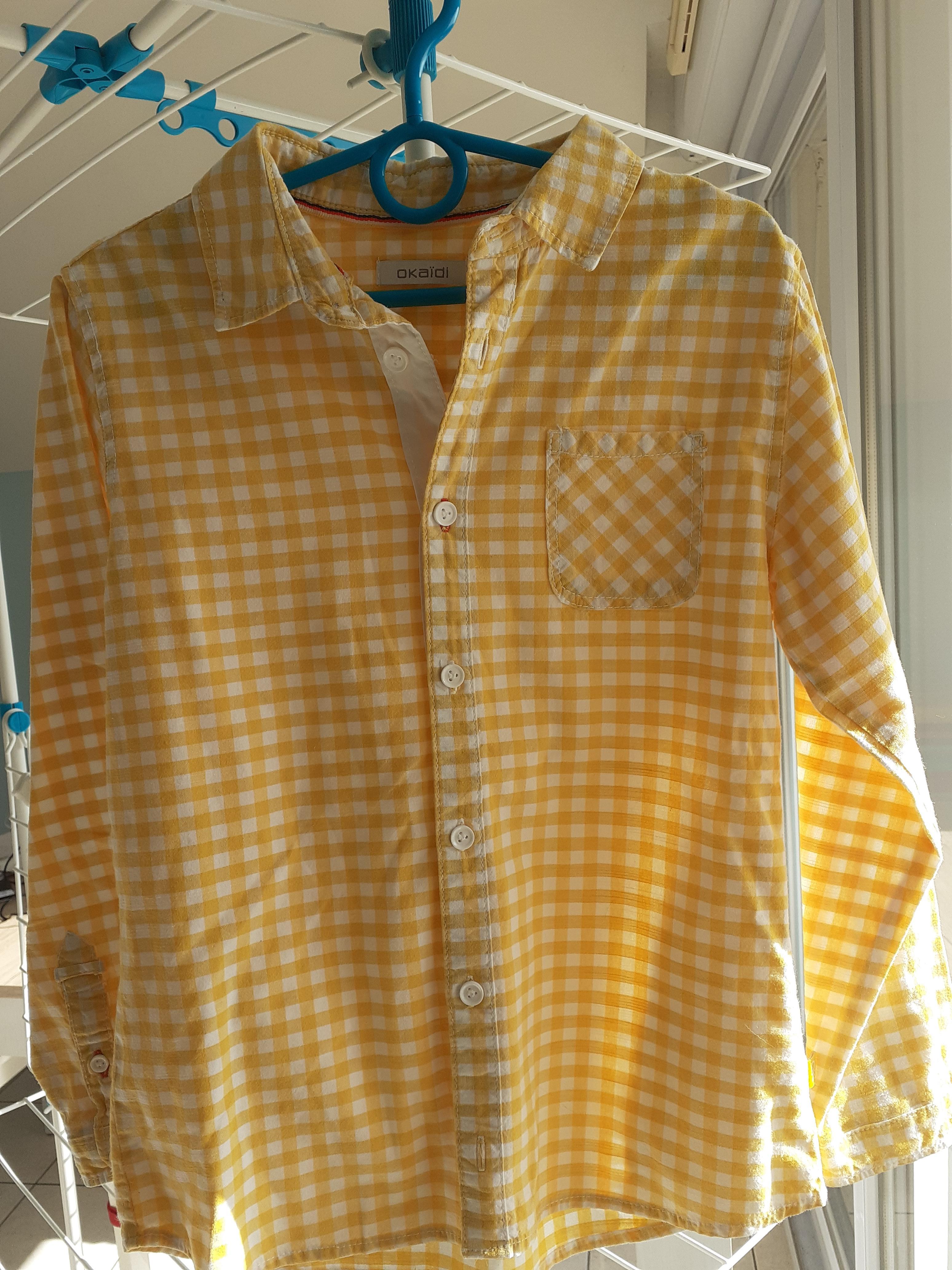 troc de troc chemise jaune/blanche à carreaux 8 ans image 0