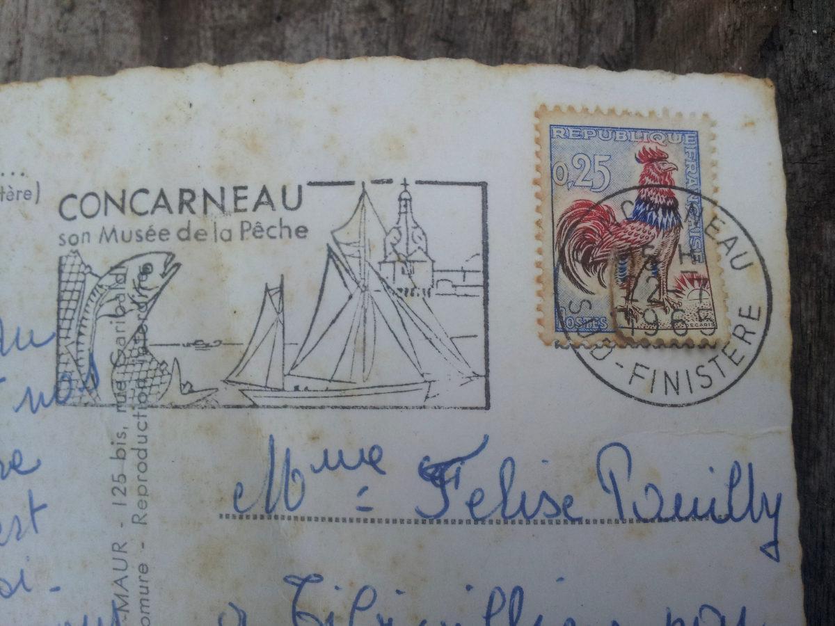 troc de troc carte postale timbrée de 1965 du finistère image 2