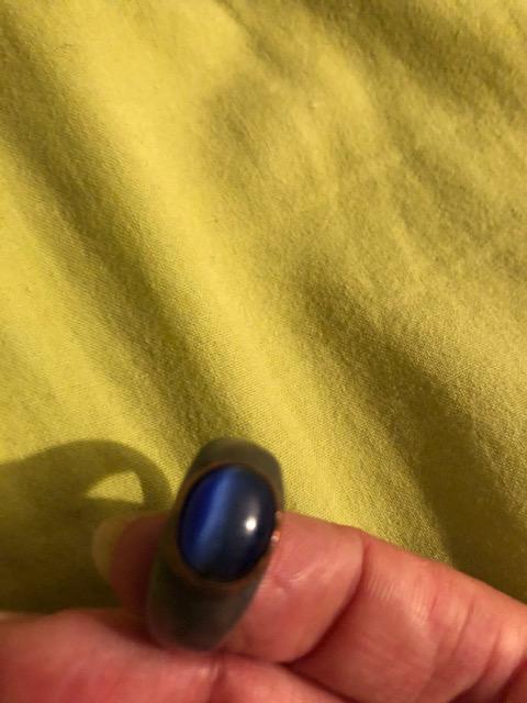 troc de troc bague métal argenté pierre semi-précieuse bleue image 1