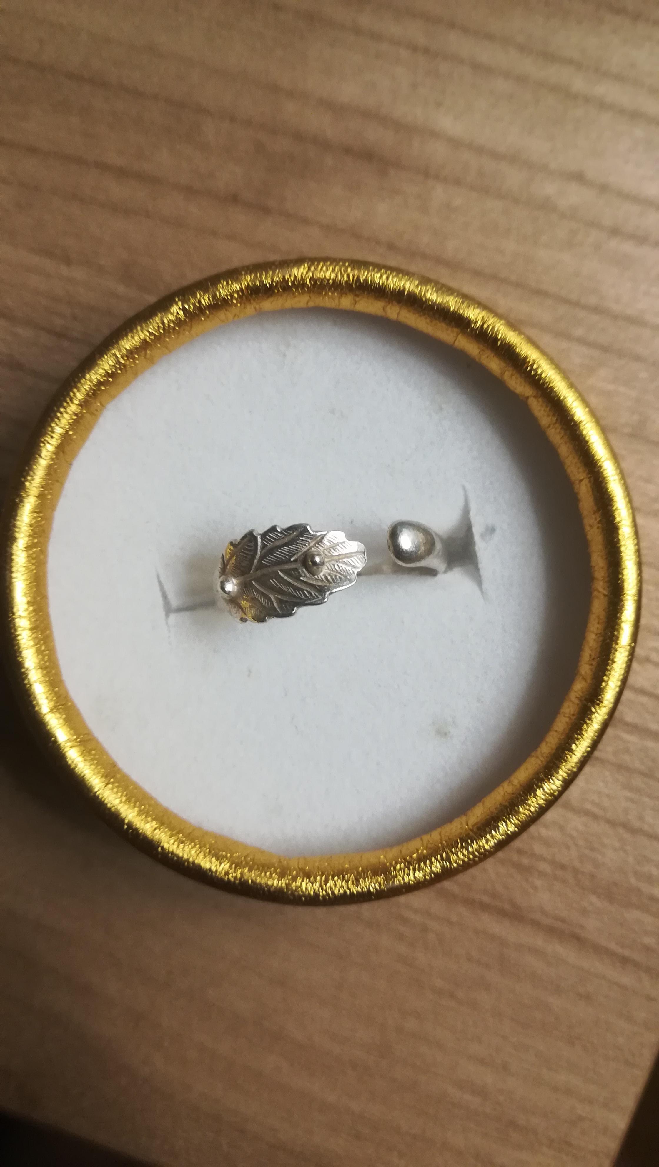 troc de troc bague feuille en argent image 0