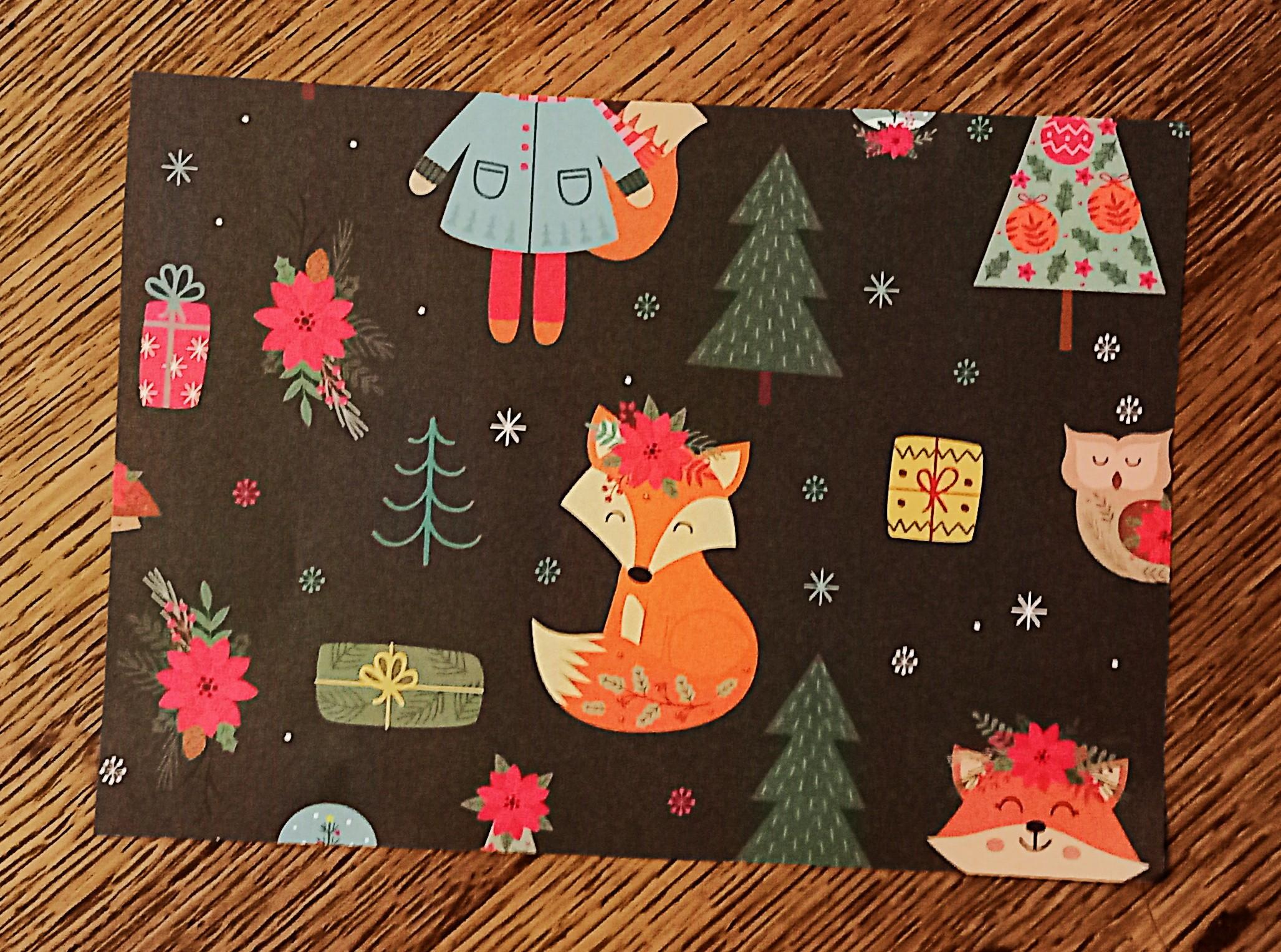 troc de troc grande carte "renarde de noël". image 1