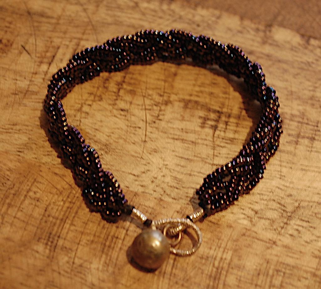 troc de troc bracelet perles de rocailles violet bleu image 0