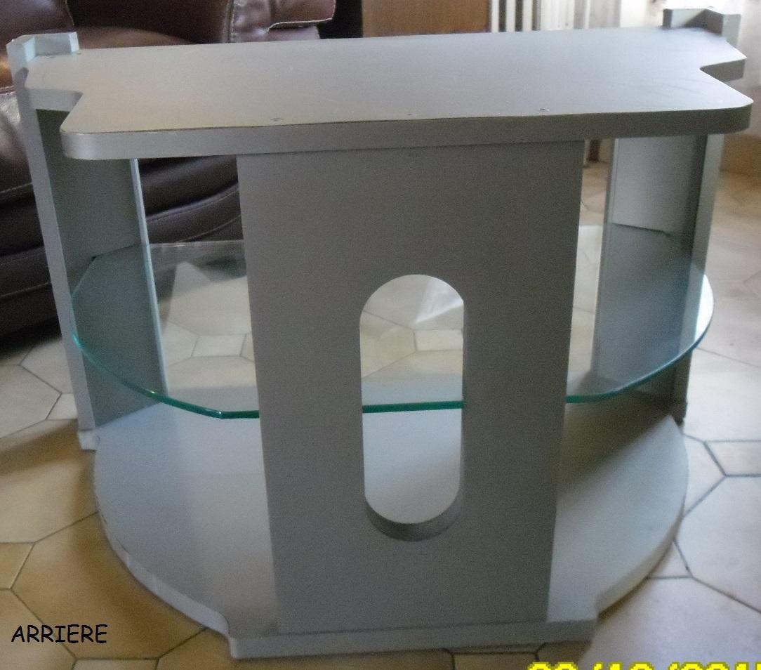 troc de troc meuble télé avec une plaque en verre image 2