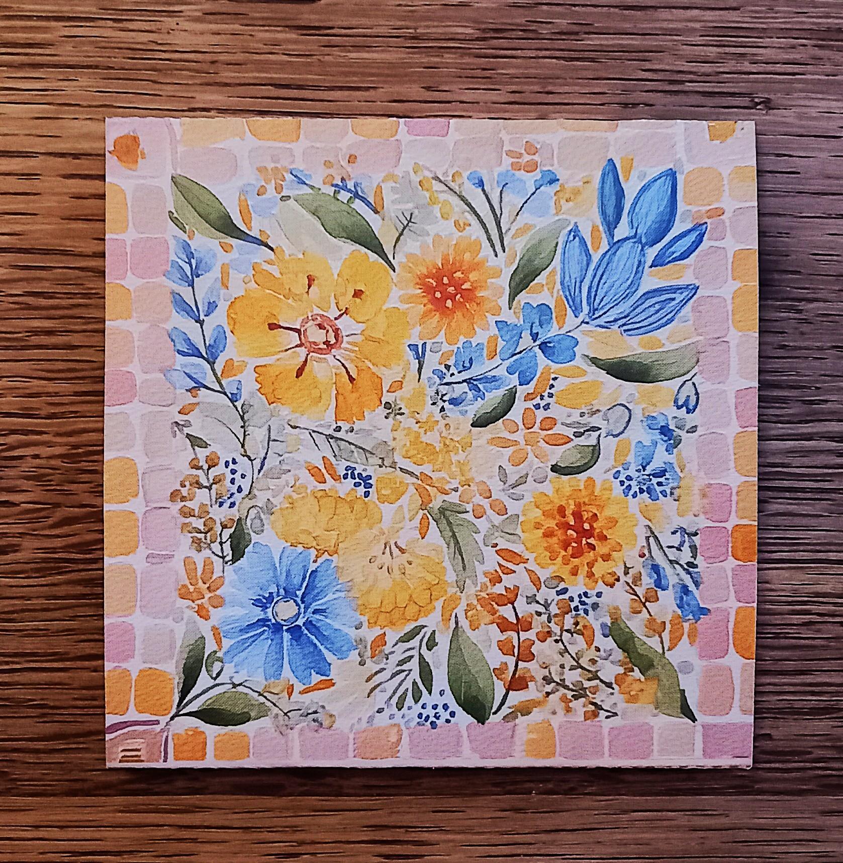 troc de troc carte florale qui s'ouvre. image 2