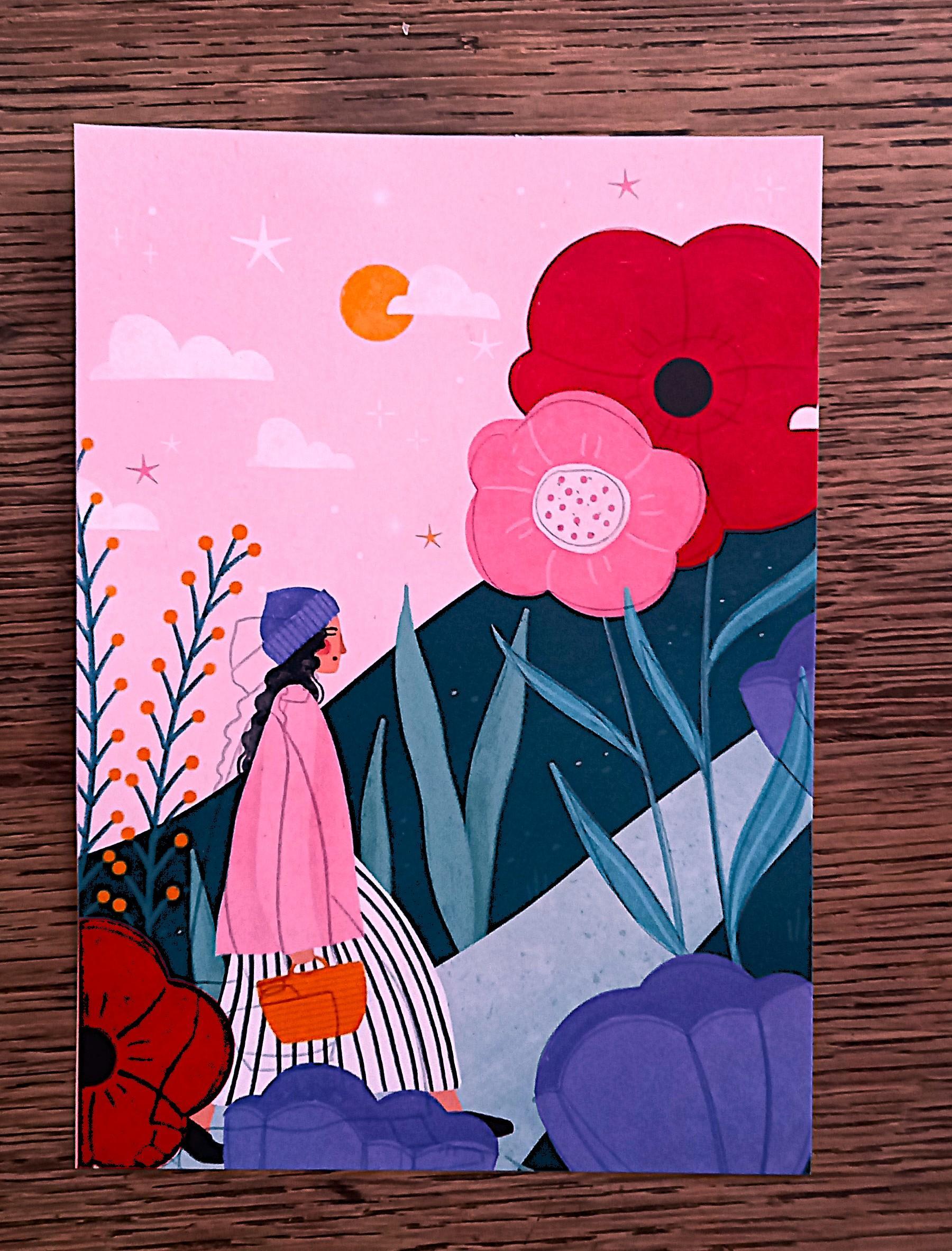 troc de troc carte postale "flower walk". image 0
