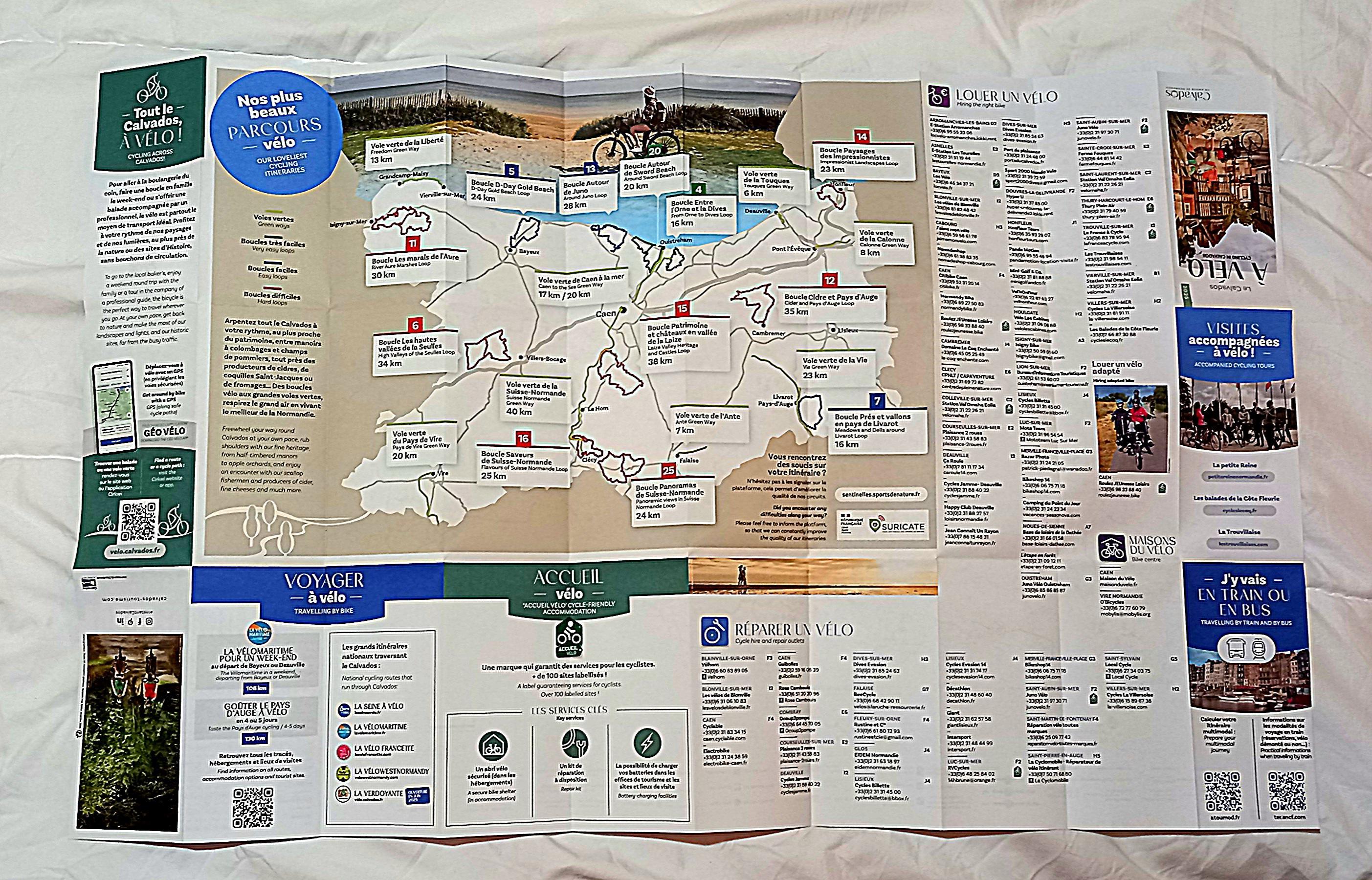 troc de troc carte touristique calvados à vélo. image 2