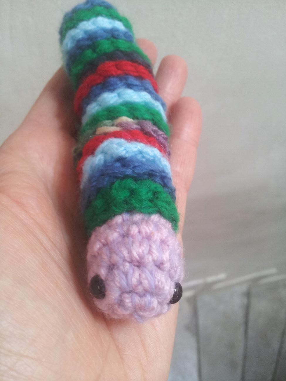 troc de troc petit ver annelé au crochet fait main #2 image 1