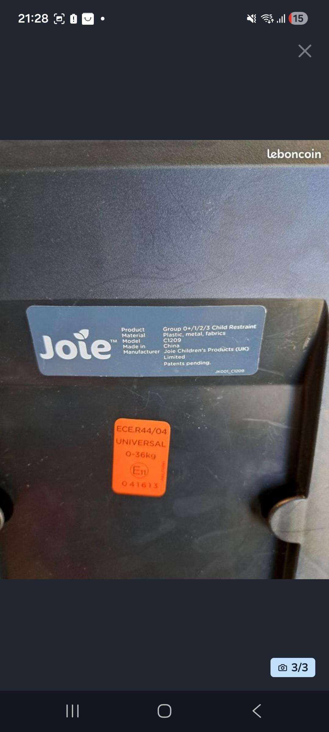 troc de troc siege auto joie image 1