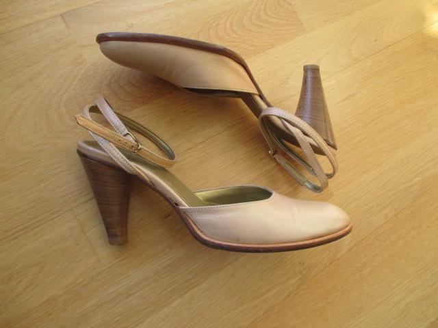 troc de troc jolies chaussures 38 beige doré - cuir véritable image 0