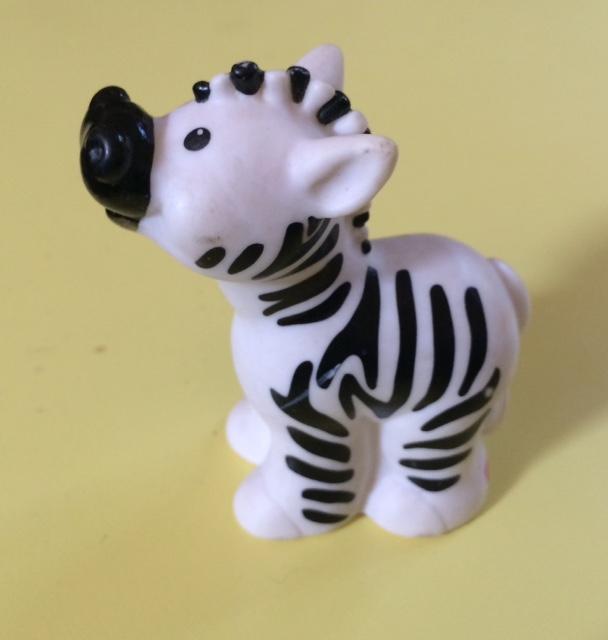 troc de troc figurine bébé zèbre fisher price 1998 - très bon état - 7 cm - plastique image 0