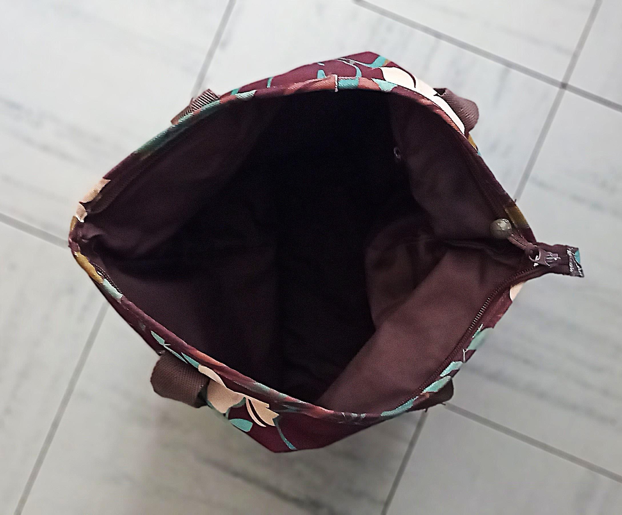 troc de troc sac en toile marron floral. image 2