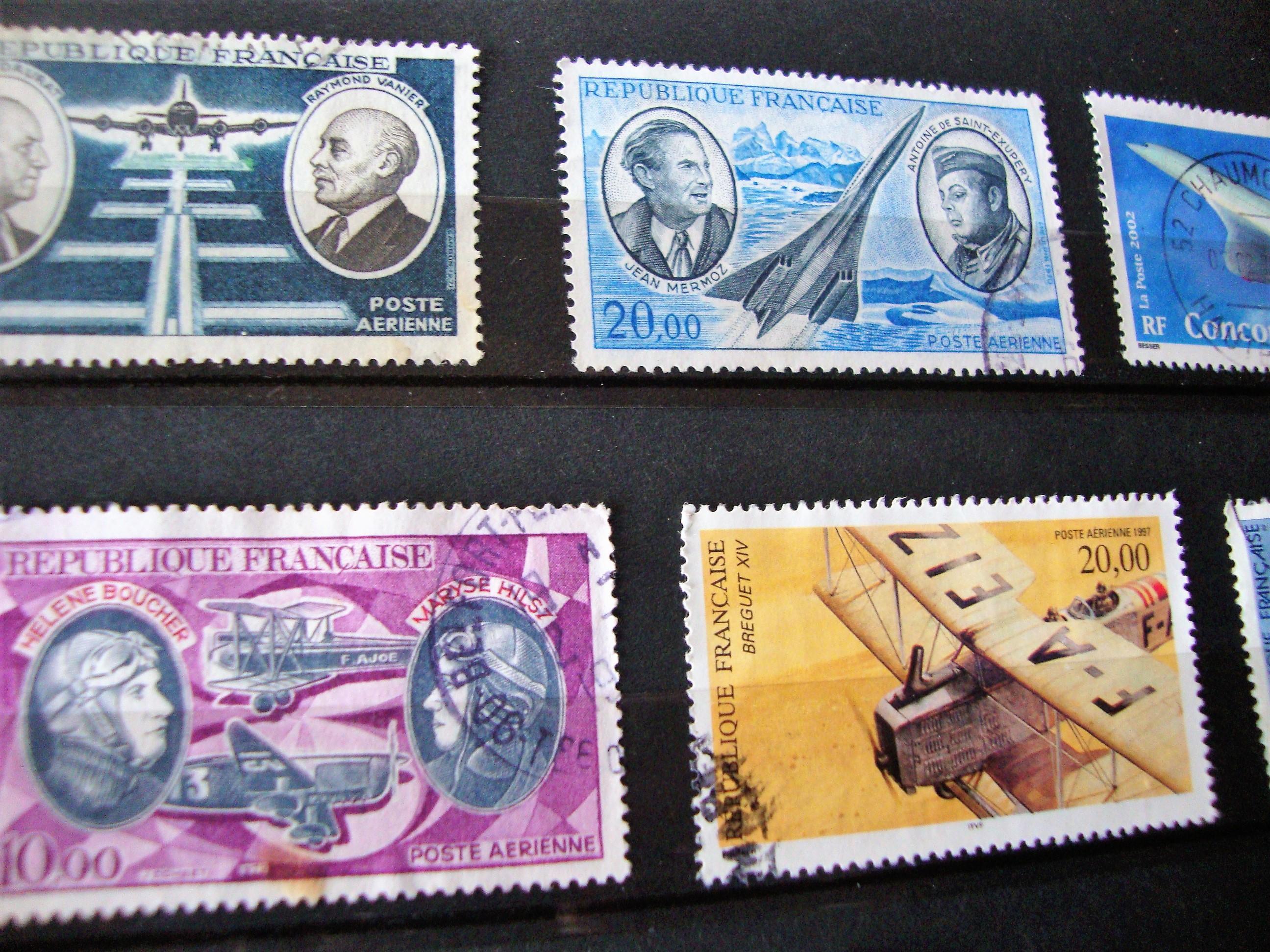 troc de troc 7 timbres aviation france oblitérés image 1