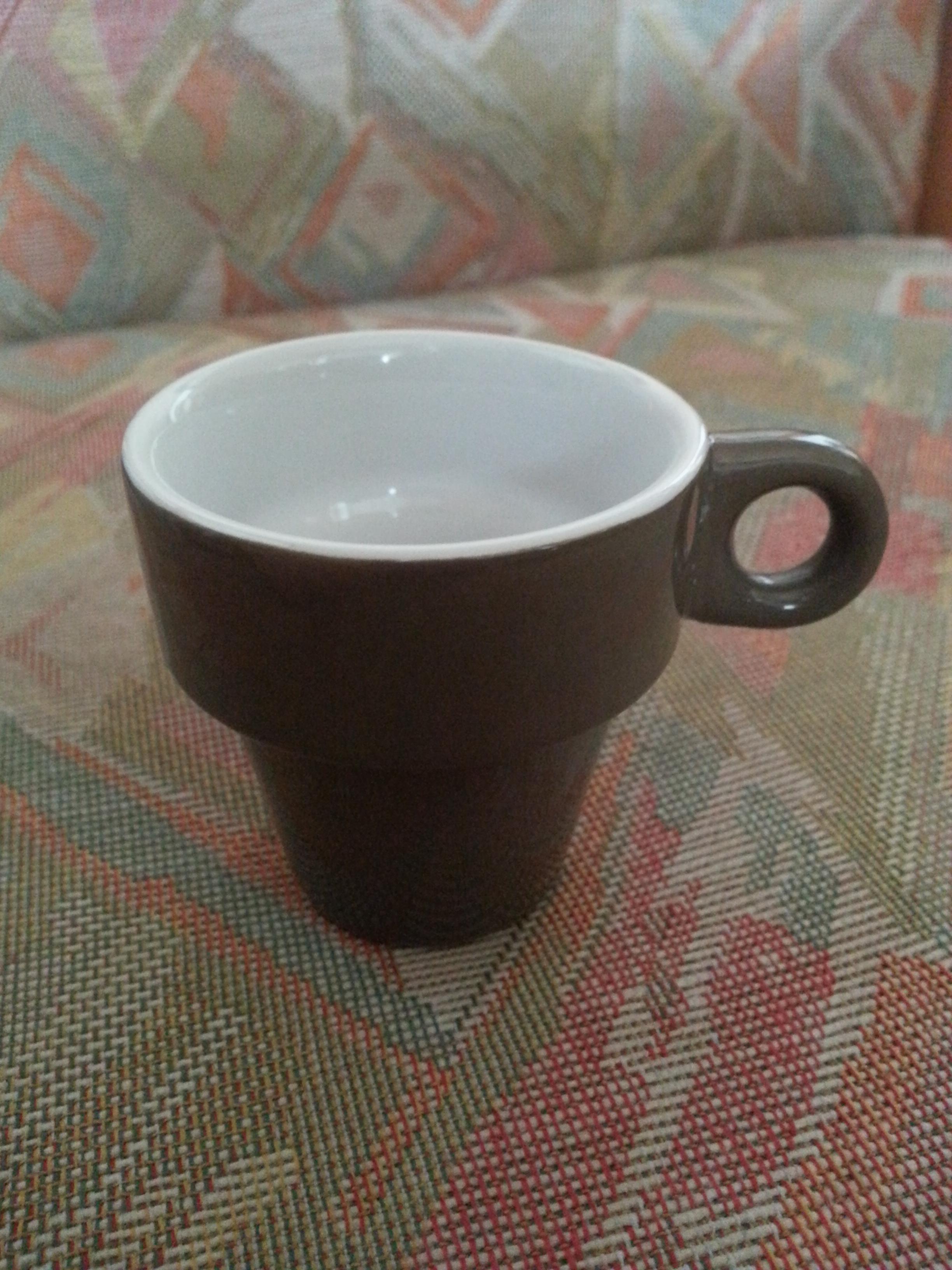 troc de troc mini tasse à café en porcelaine marron / blanc image 0