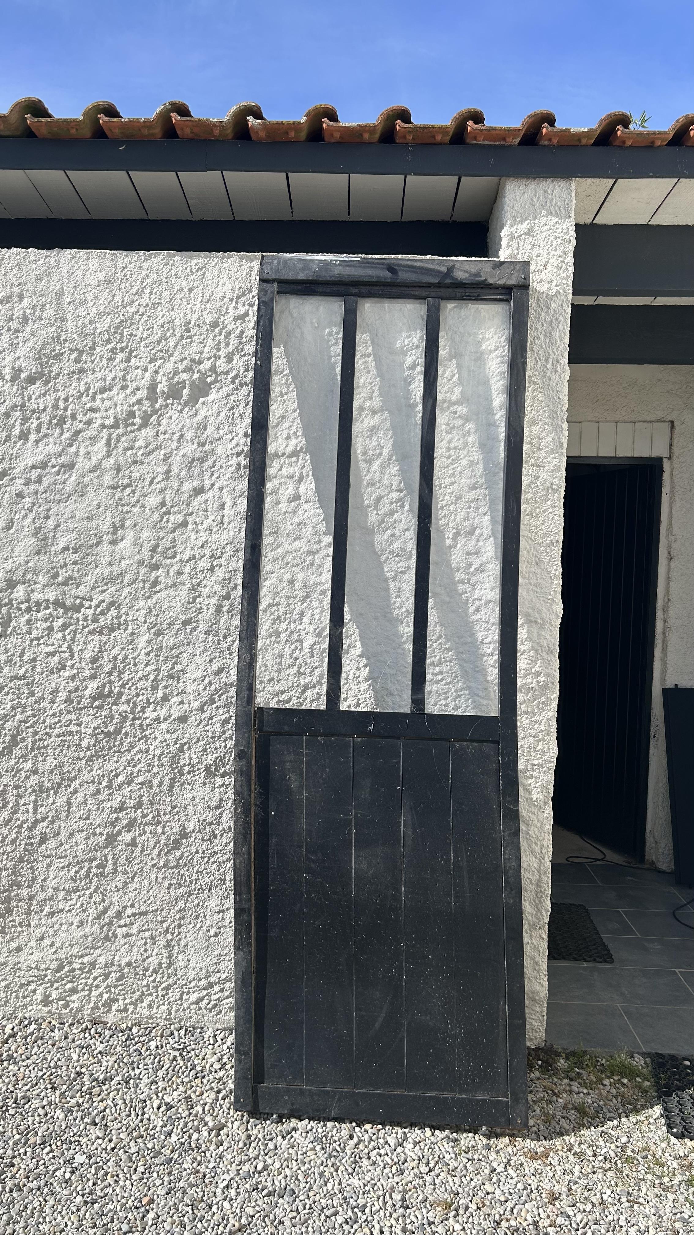 troc de troc portes ( x2) style atelier noir et en verre image 0