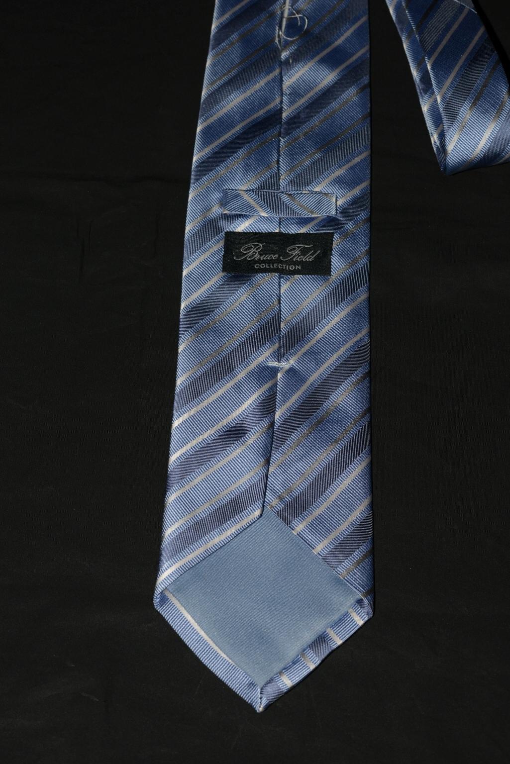 troc de troc 4 belles cravates bruce field en soie bleue à rayures image 1