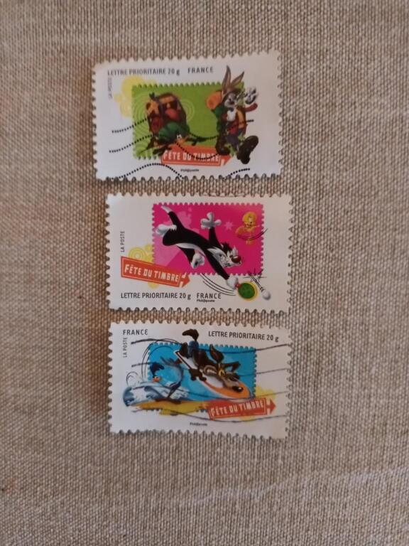 troc de troc timbres fr - tryptique - cartoon looney tunes image 0