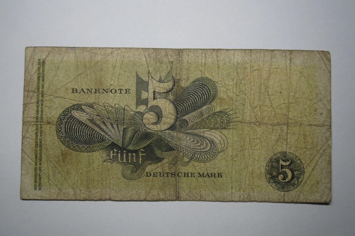 troc de troc billet 1948 5 deutsche mark allemagne image 1