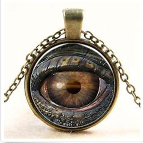 troc de troc cabochon bronze verre collier chaîne " mauvais oeil " + chaine image 0