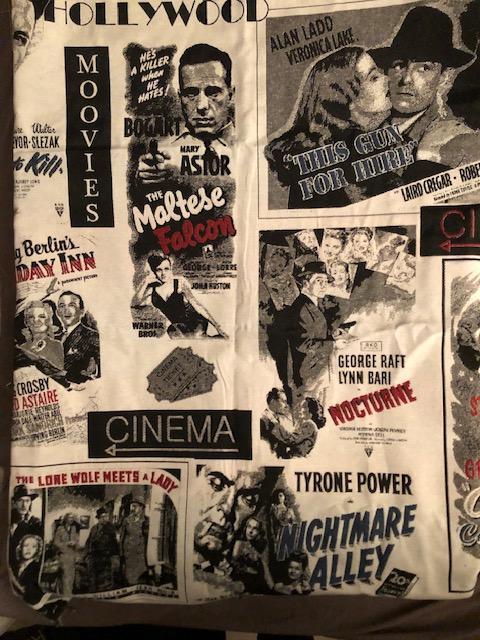 troc de troc tissu d'ameublement 1x2m thème affiches cinéma image 0