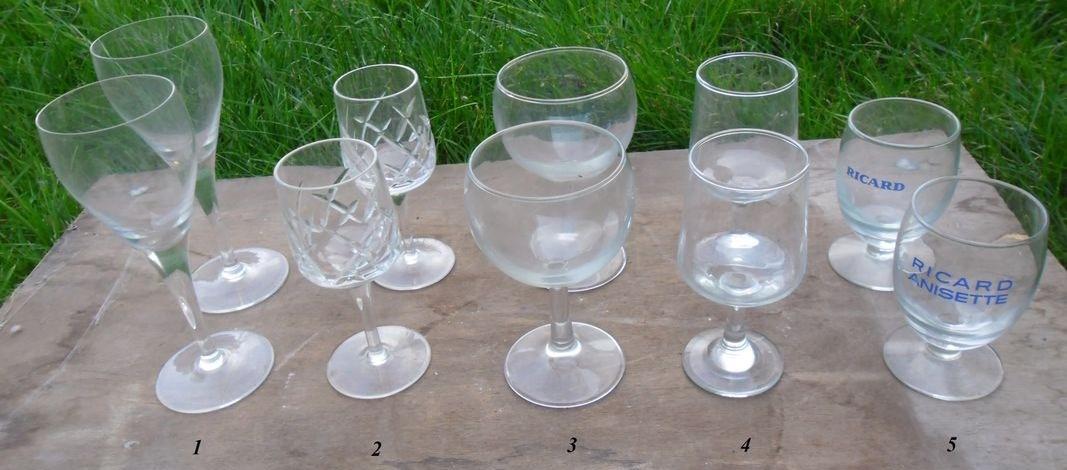 troc de troc diverses paires de verre: champagne,vin, ricard... image 0