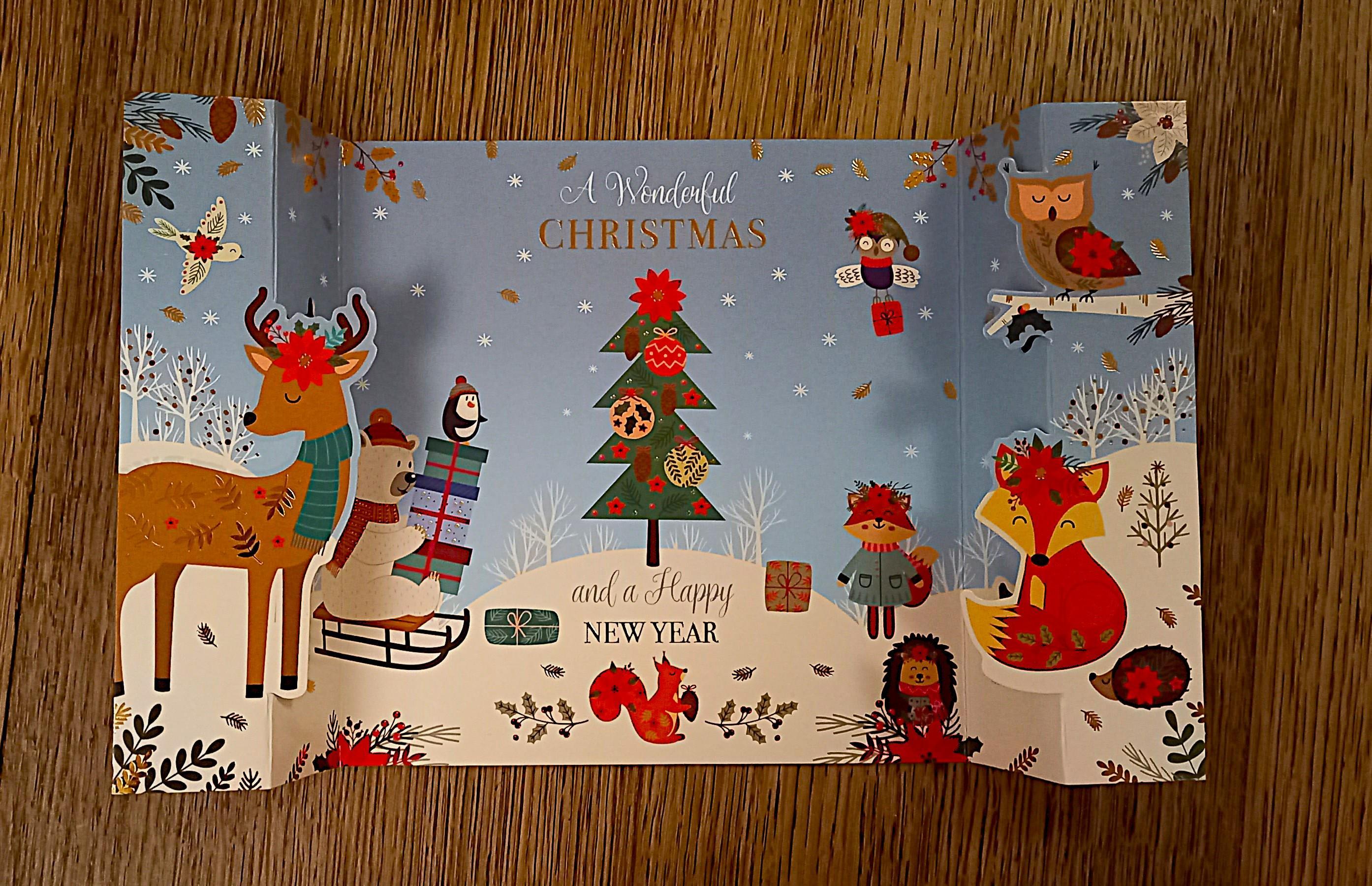 troc de troc carte 3d "a wonderful christmas and a happy new year". image 1