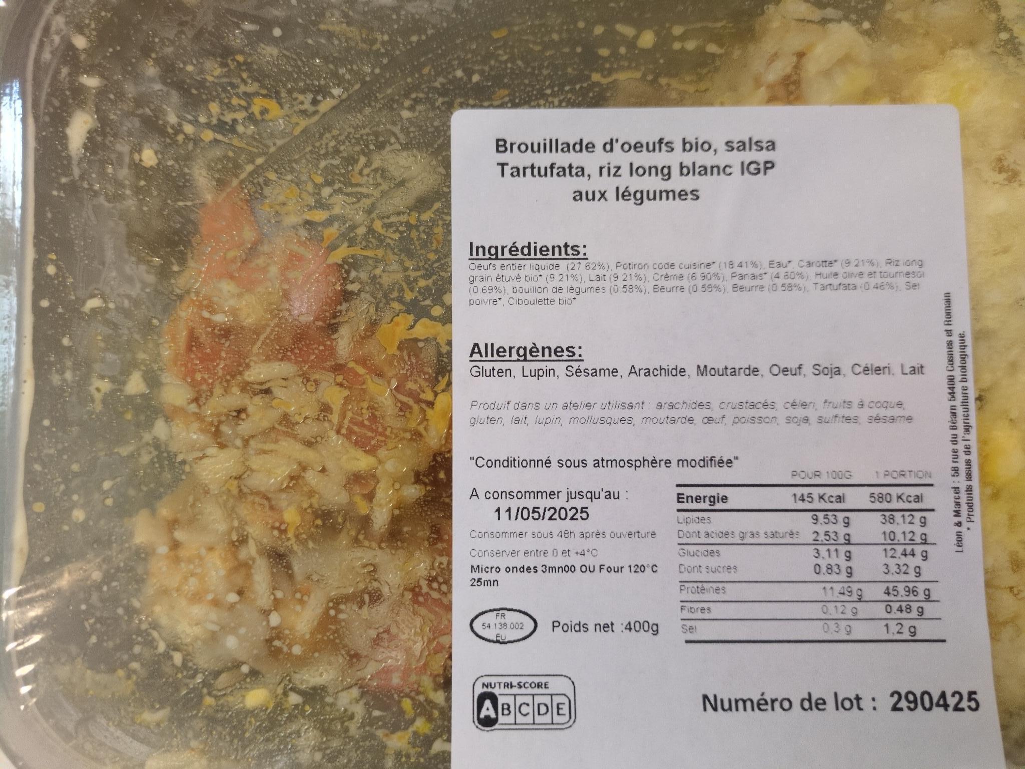 troc de troc [neuf] brouillade d'oeufs, salsa tartufata, riz aux légumes image 0