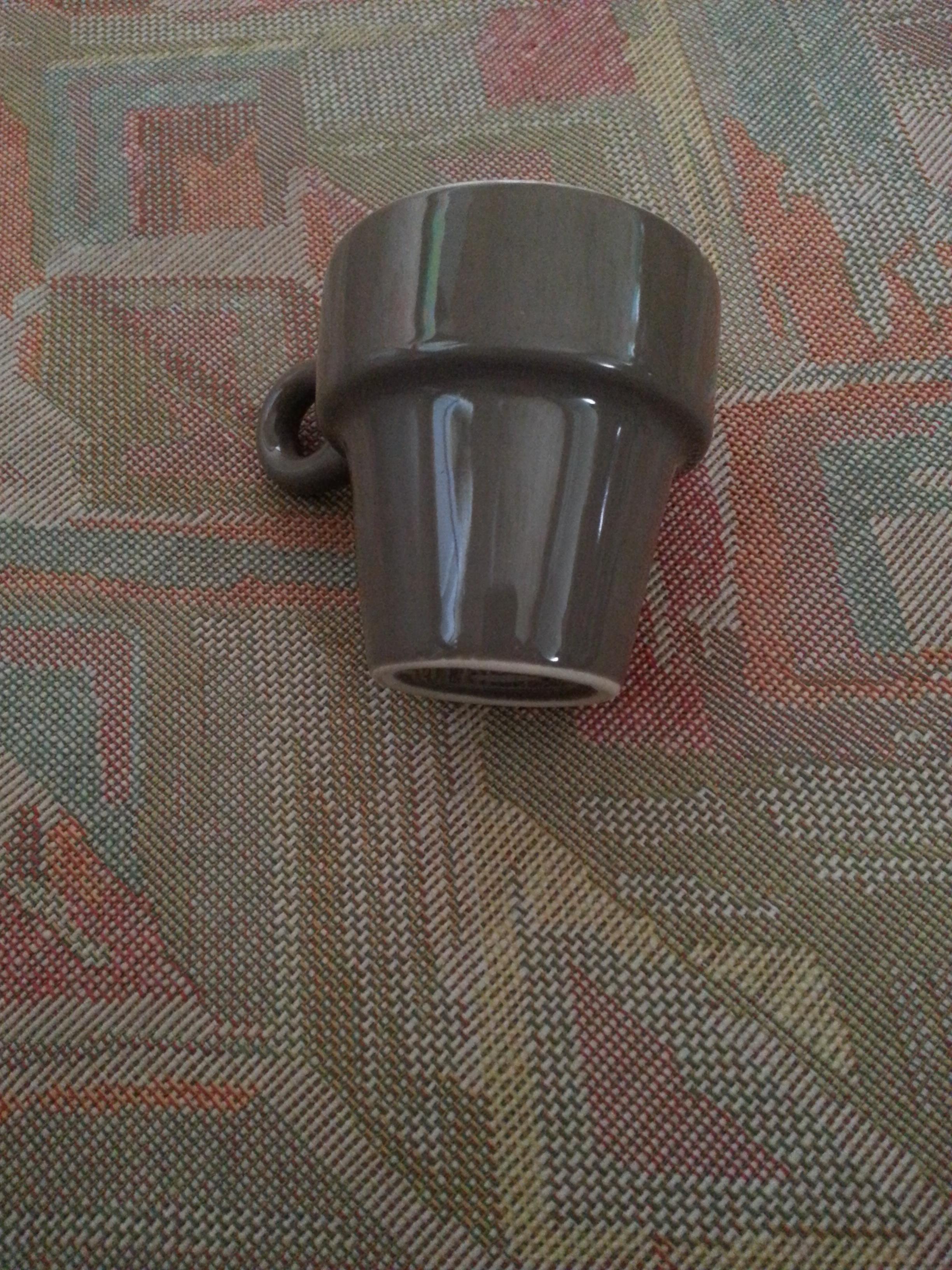 troc de troc mini tasse à café en porcelaine marron / blanc image 2
