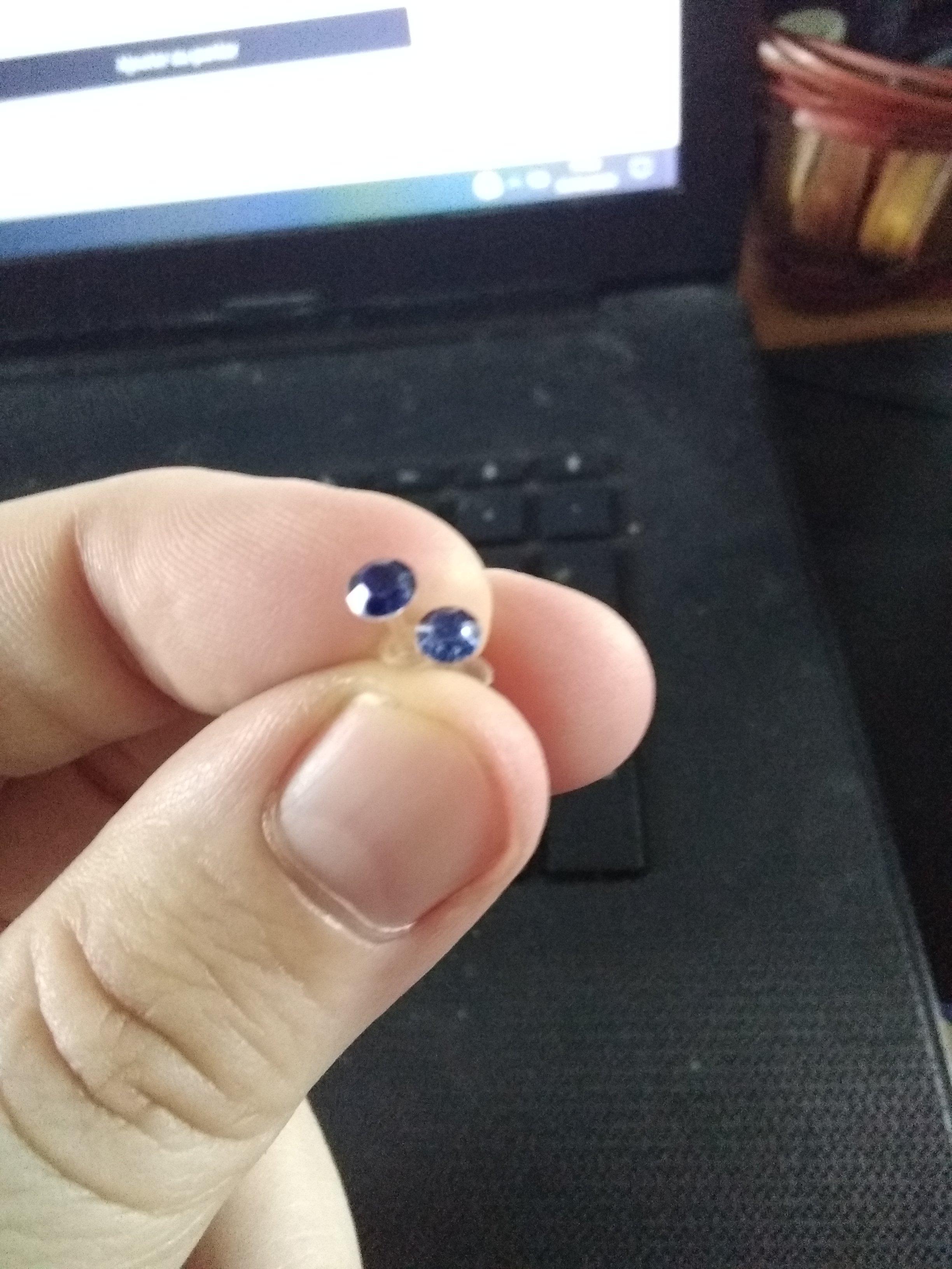 troc de troc ***réserver***boucle d oreille bleu image 1