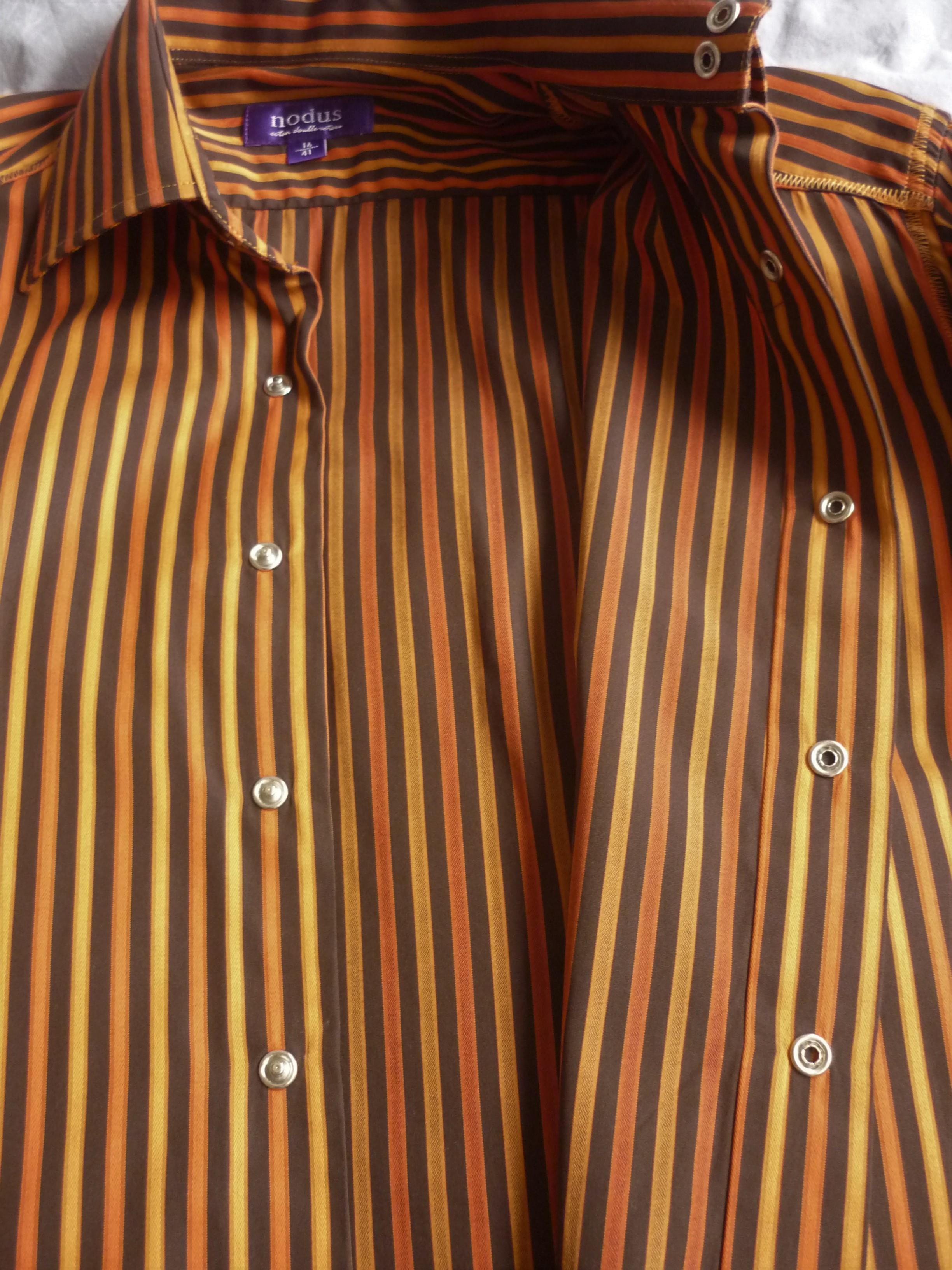 troc de troc chemise marron à rayures nodus masculin latin - taille 41 / 16 image 2