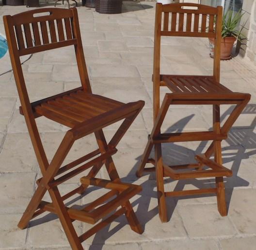 troc de troc neuf: lot 2 tabourets bar bois exotique image 0