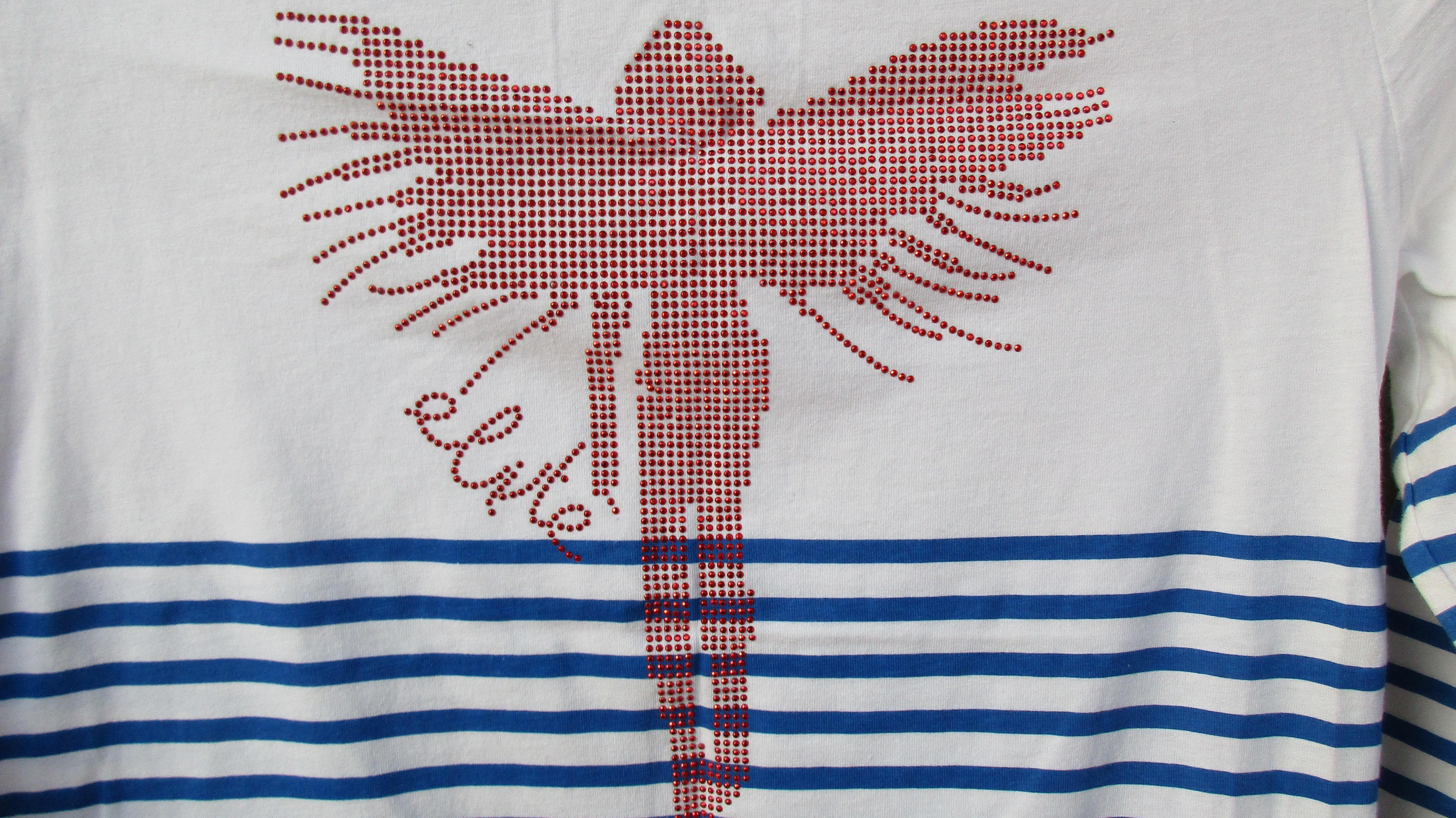 troc de troc tee shirt élite,motif en strass au dos t m image 2