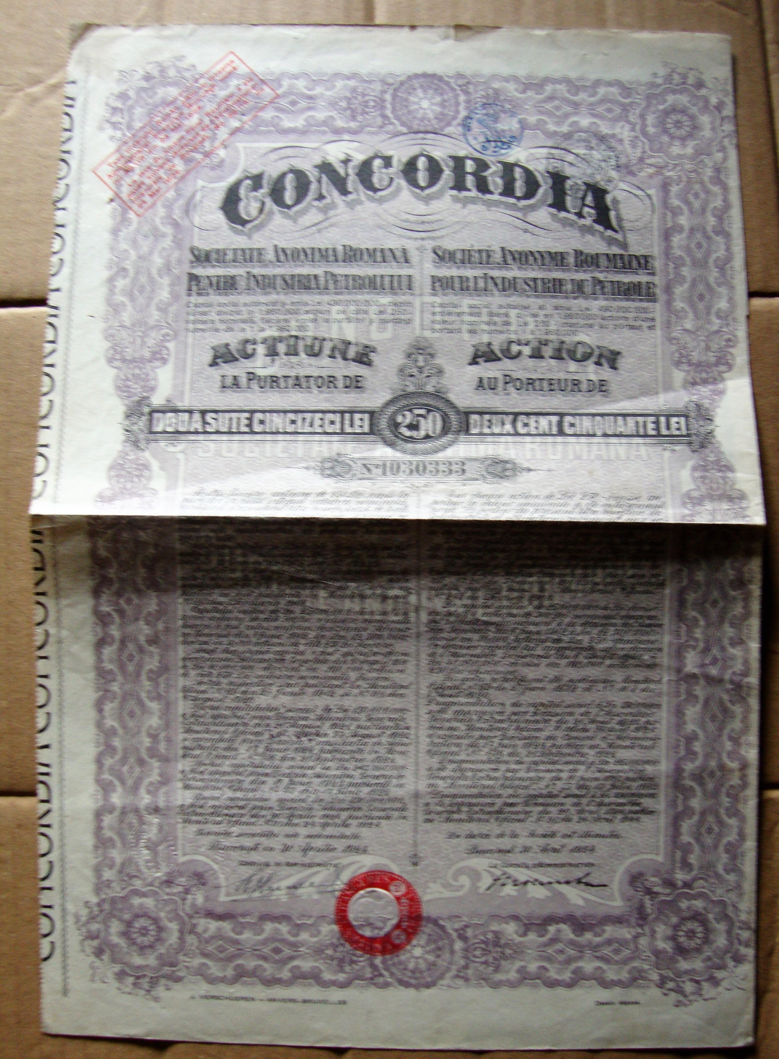 troc de troc ancien titre roumain " concordia " image 0