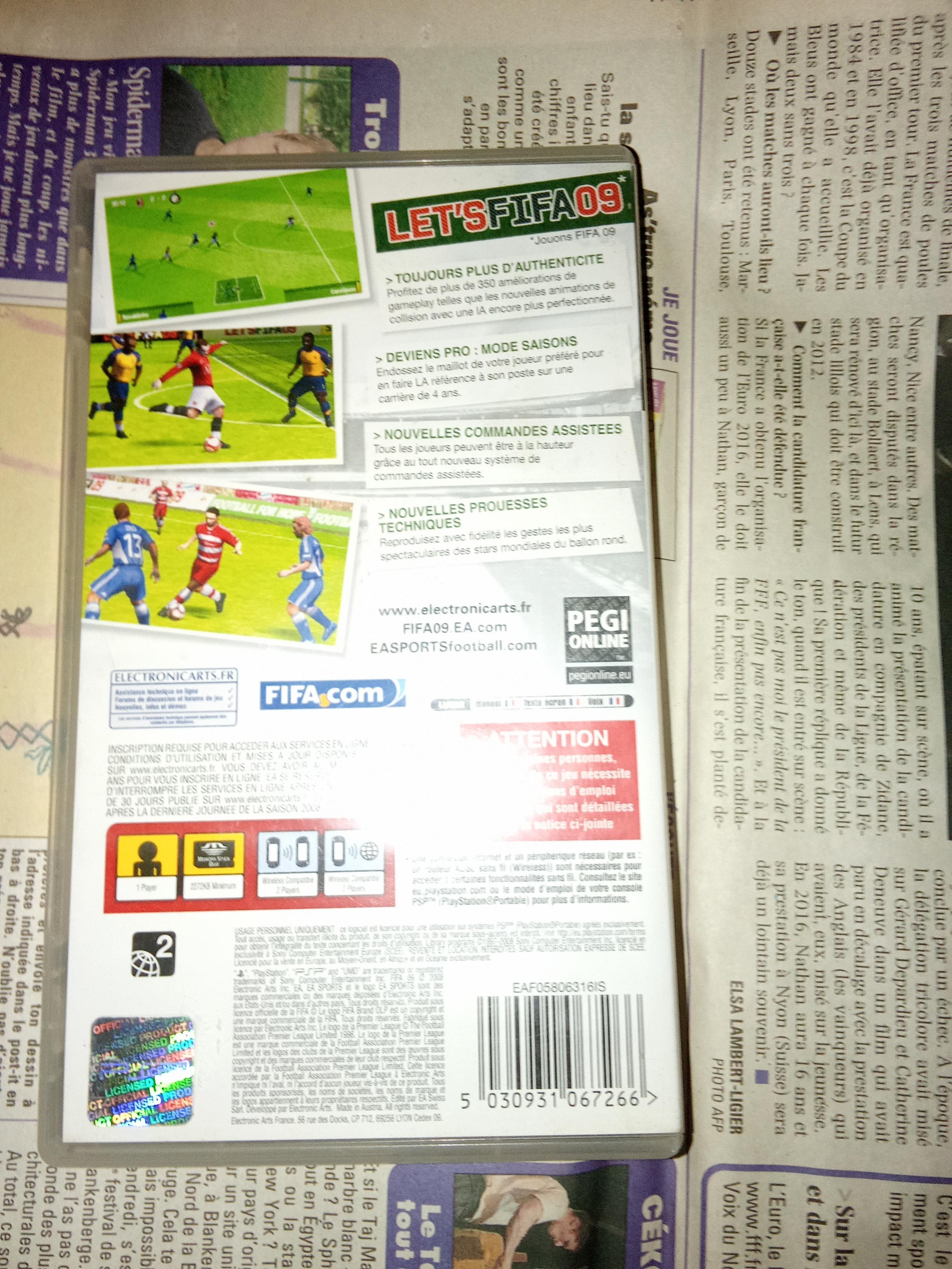 troc de troc jeu psp fifa 09 image 1