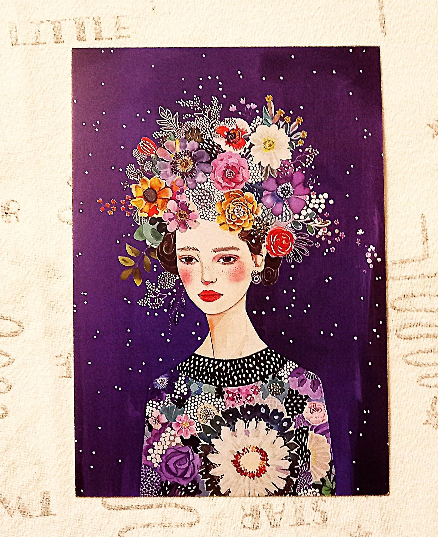 troc de troc carte "femme fleurs". image 0