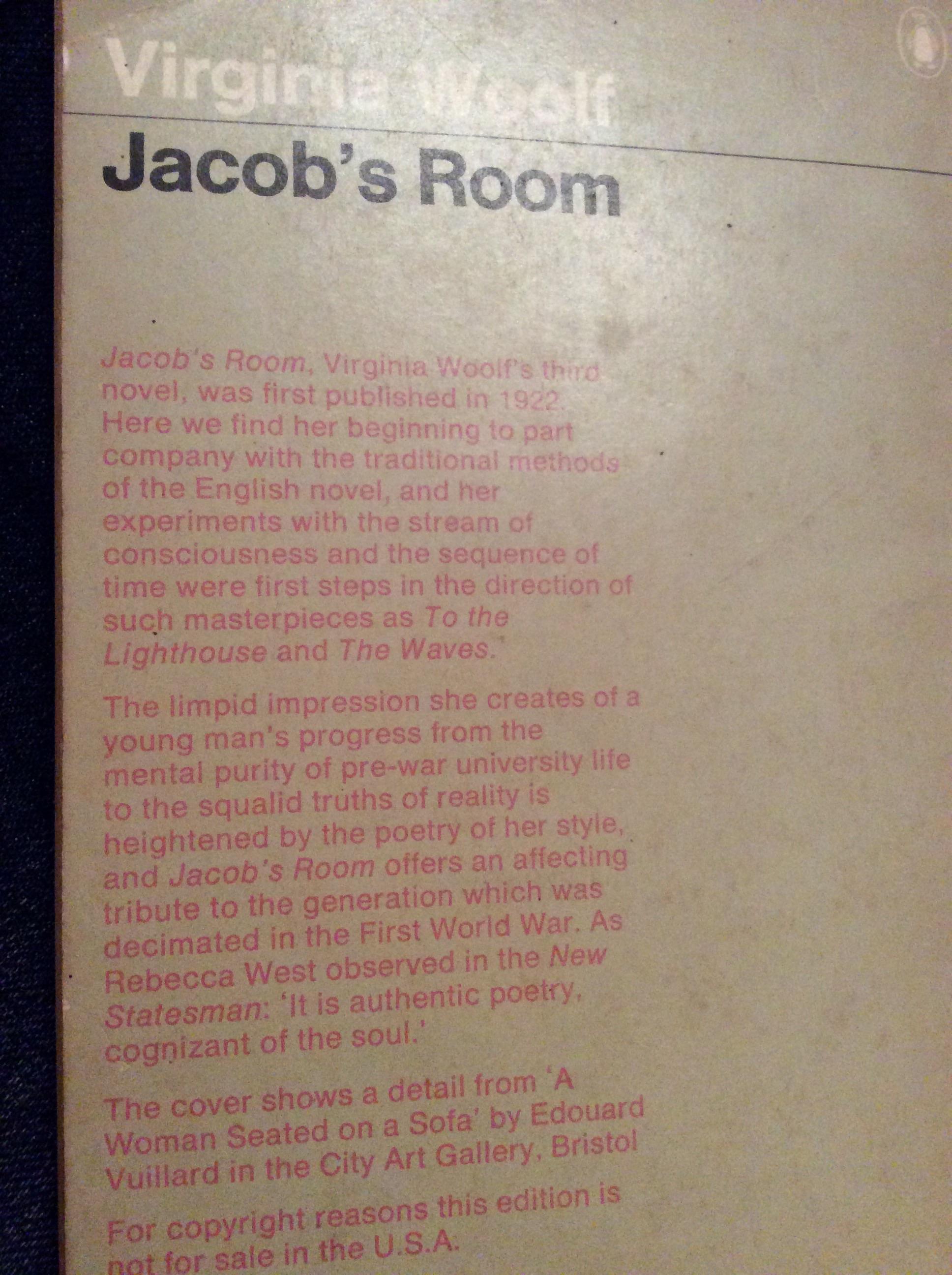 troc de troc livre  en anglais jacob’s room virginia woolf image 1