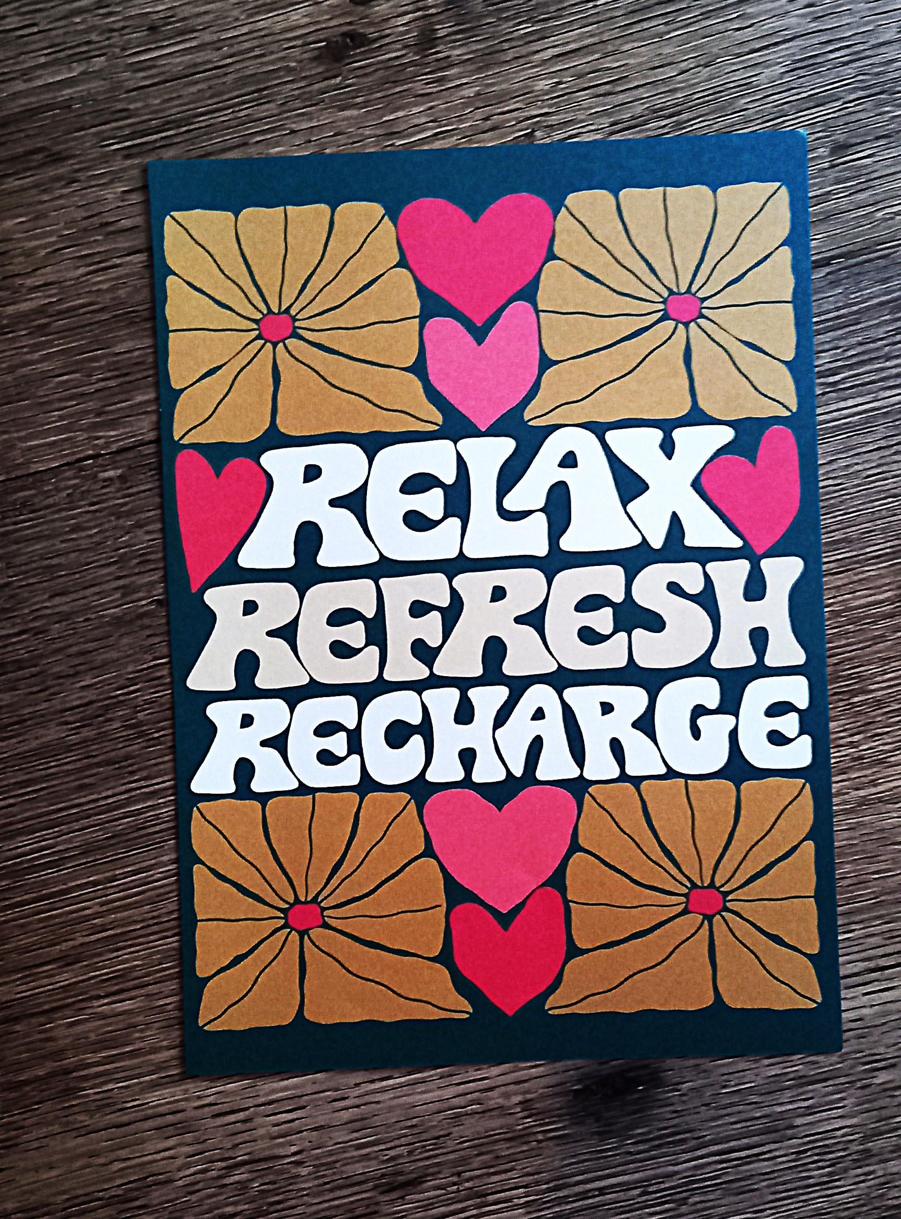 troc de troc affiche "relax, refresh, recharge". image 0