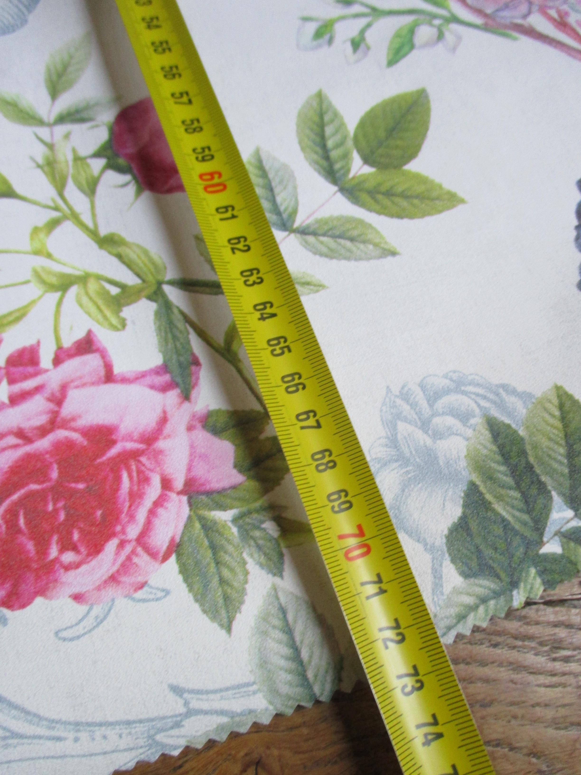 troc de troc ravissant lé de papier peint roses et oiseaux 70 x 50 image 2