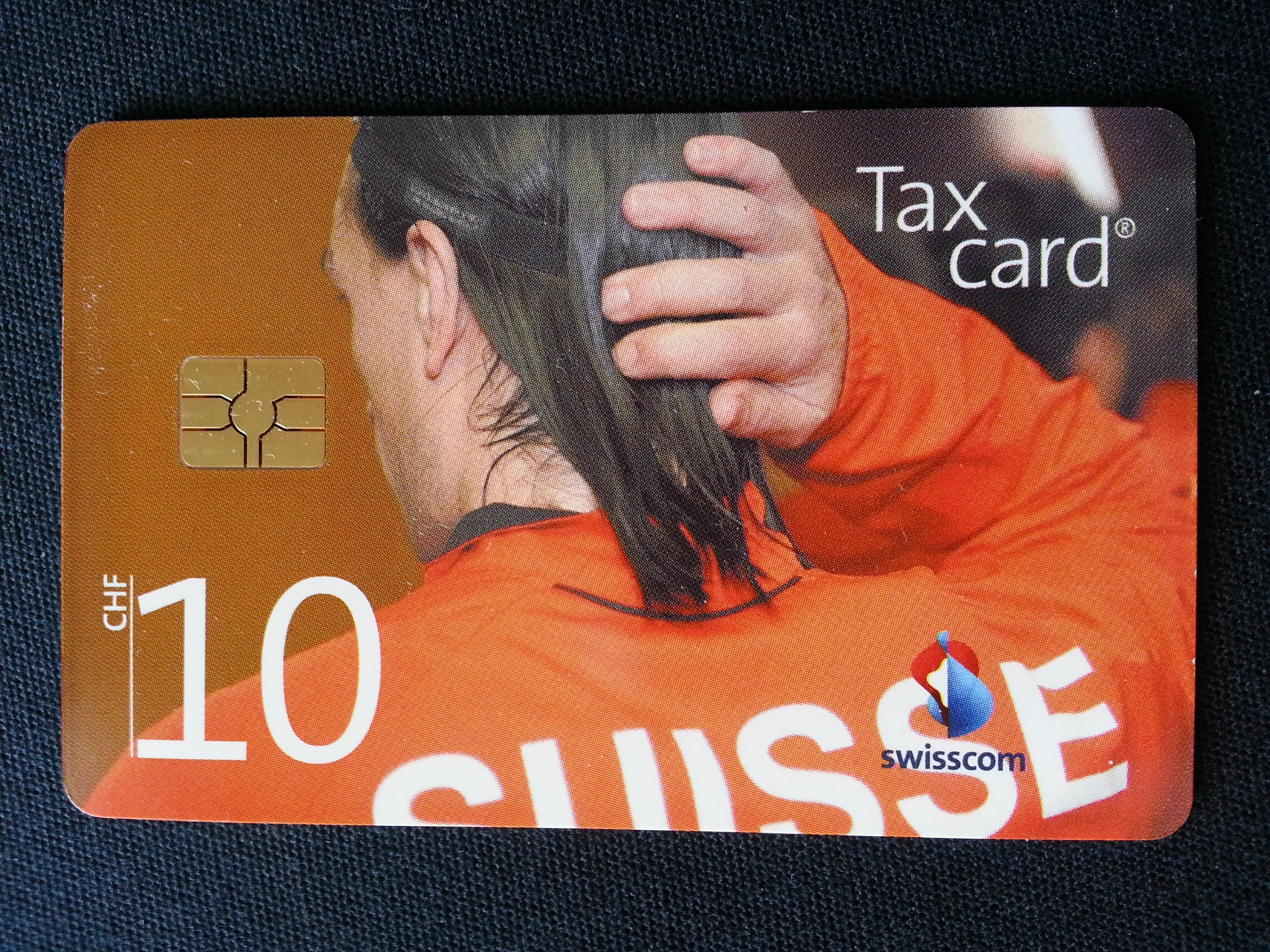 troc de troc carte téléphonique tax card 10 chf ( sans crédit) suisse image 0