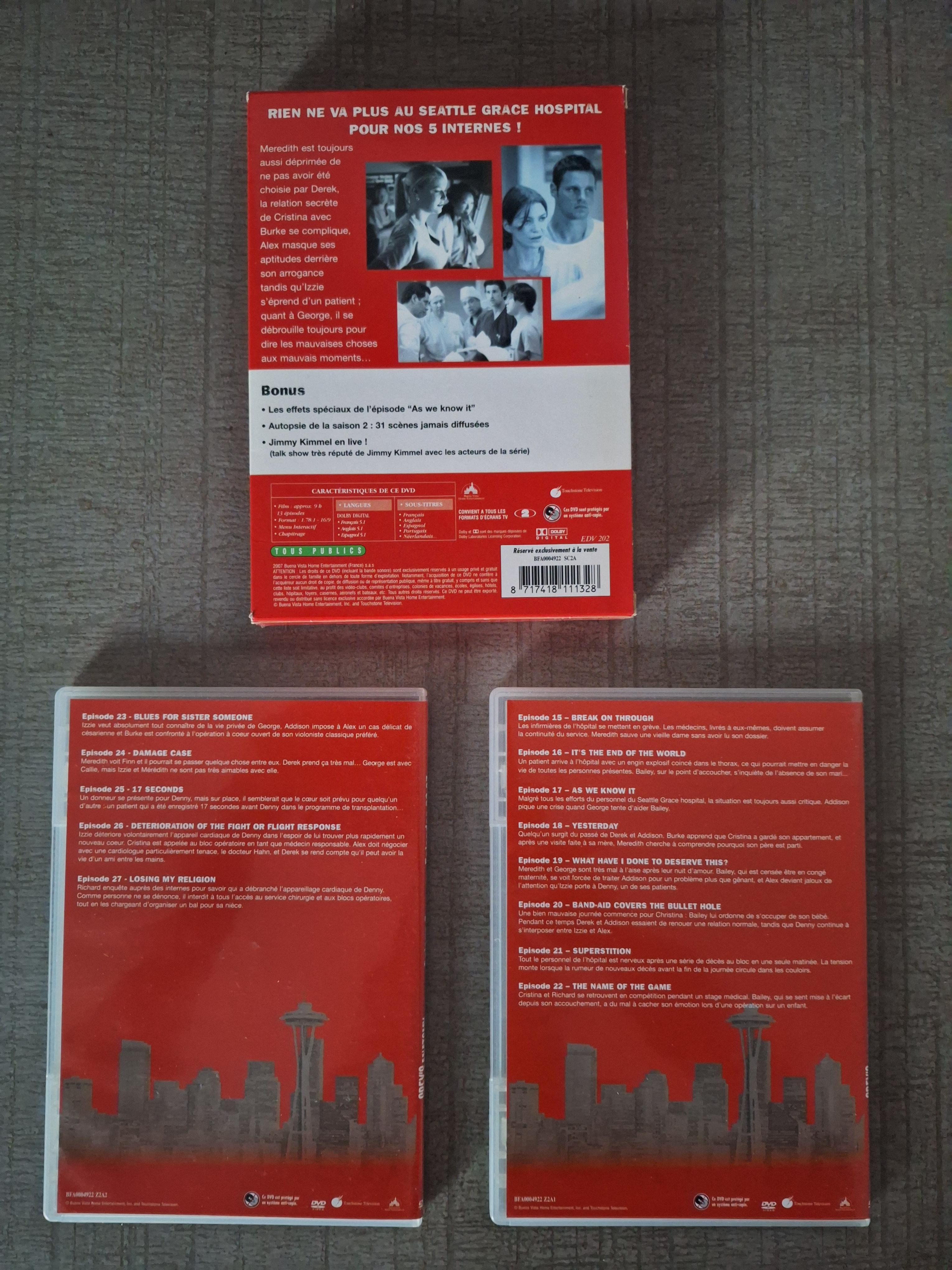 troc de troc dvd grey's anatomy saison 2 partie 2 image 1