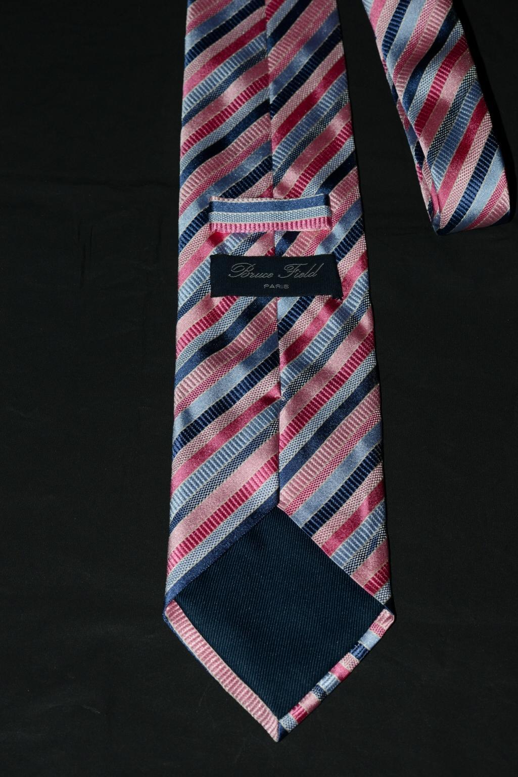 troc de troc 4 belles cravates bruce field en soie bleue à rayures image 2
